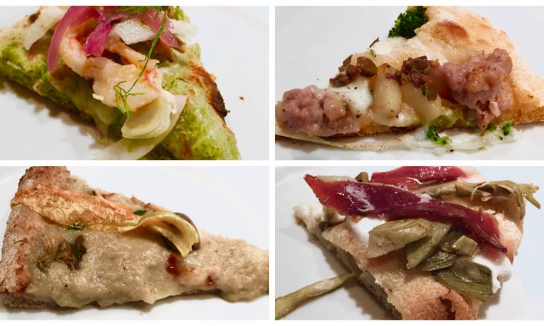 Le quattro pizze degustate a fine giornata