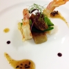 [p]Mazzancolle di Sicilia con foie gras, crema di fichi e semi di cacao[/p]