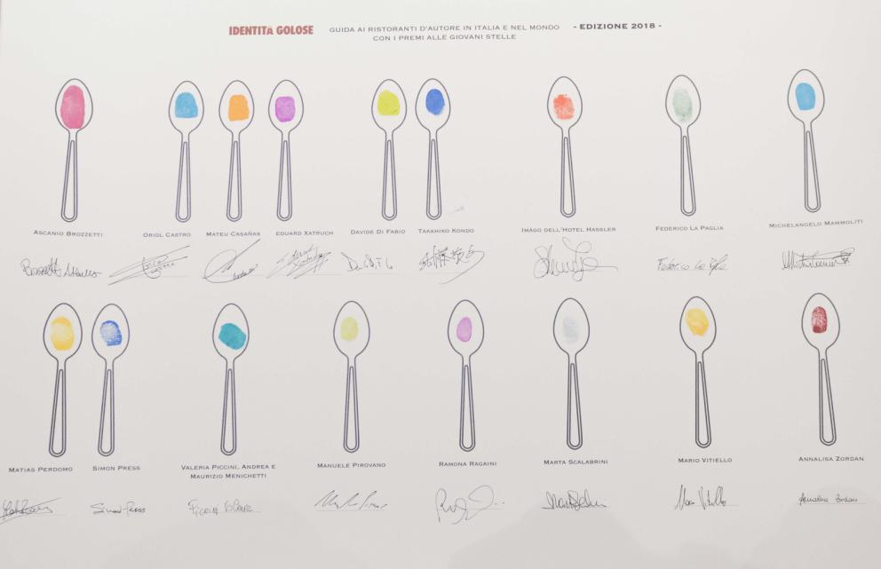 Galleria fotografica






Giovane famiglia. Angelo Cremonini di Olitalia premia Valeria Piccini, Andrea e Maurizio Menichetti, Da Caino - Montemerano (Grosseto)









Sorpresa dell’anno. Anna Maschio di Bonaventura Maschio premia Federico La Paglia di Sikélaia – Milano 









Il miglior cestino del pane: Piero Gabrieli, responsabile marketing di Molino Quaglia premia Francesco Apreda con Simona Piga , pasticciera e responsabile dei lievitati, Imàgo dell’hotel Hassler – Roma 









Il miglior chef pasticciere: Igor Maiellano, direttore vendite di Valrhona, premia Ascanio Brozzetti de Le Calandre – Rubano (Padova)









Il miglior chef straniero. Sara Peirone, Top Gastronomy Manager Gruppo Lavazza premia Oriol Castro, Mateu Casañas e Eduard Xatruch di Disfrutar – Barcellona









Il miglior sous-chef. Elena Bacchini, direttore marketing Divine Creazioni-Surgital premia Davide Di Fabio e Takahiko Kondo, Osteria Francescana – Modena









Il miglior food writer. Alessandro Guidi e Cristina Franceschetti premiano Annalisa Zordan del Gambero Rosso









Il miglior maître. Virginia Stancheris, pr, sponsorizzazioni ed eventi di  Kettmeir premia Mario Vitiello, Il Comandante dell’Hotel Romeo – Napoli 









La migliore sommelier. Carlo Boschi, responsabile Veuve Clicquot Italia premia Ramona Ragaini di Andreina - Loreto (Ancona)









Il miglior sommelier. Francesco Zonin, executive vicepresident di Zonin 182, premia Manuele Pirovano, D’O – Cornaredo (Milano)

 









Birra in cucina. Paolo Merlin, Heineken e Fondazione Birra Moretti premia Michelangelo Mammoliti, La Madernassa - Guarene (Cuneo)









La migliore chef. Elisabetta Bracci, marketing manager premium brands di S.Pellegrino premia Marta Scalabrini, Marta in Cucina - Reggio Emilia









Il miglior chef. Elisabetta Serraiotto, responsabile marketing e comunicazione del Consorzio Grana Padano premia Matias Perdomo e Simon Press di Contraste – Milano









-















