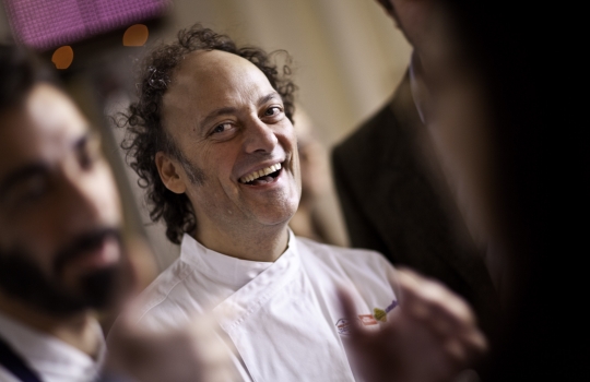 Galleria fotograficaDa sinistra, Massimiliano Alajmo delle Calandre di Rubano (Padova), Corrado Assenza&nbsp;del Caff&egrave; Sicilia di Noto (Siracusa) e Aimo Moroni del Luogo di Aimo e Nadia a Milano