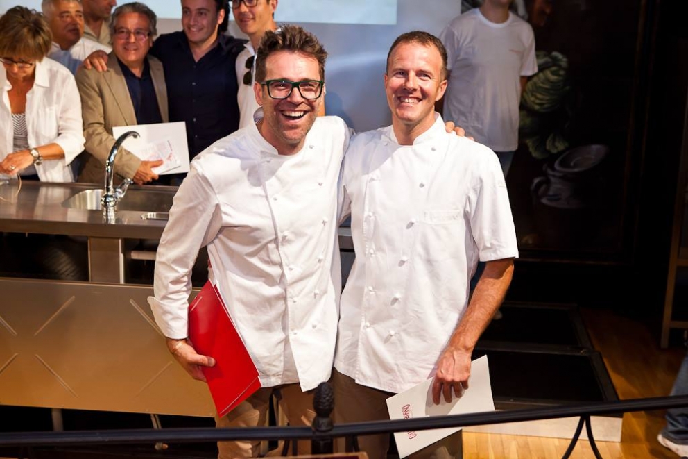 Photogallery






MAYA CALENDAR – All the 2015 communication for I Tigli will enjoy an illustration that Gianluca Biscalchin drew for the purpose: a Maya calendar representing the seasons and the ingredients Padoan usually uses








THE FIRST PIZZA – A contemporary take on the classic Margherita. This is the pizza he prepared for his first clients: «They were my neighbours, in 1994». Margherita was "classic", but Padoan-like: with fresh tomato and buffalo milk mozzarella, warmed on the side and left to drip








TECHNOLOGY OR NOT - «There’s no technology that can help if, when you cook, you do not feel the pleasure of an artisanal work, which does not allow for distraction»








HIS DAUGHTER GAIA - In 1999 Gaia, Simone’s daughter, was born, a key year as on that same year he starts to desire a professional change and a new identity 









RESEARCH – In 2000 Simone starts to analyse his first intuitions into detail. Four years of research on raw materials, cooking and, of course, making bread with mother yeast. This is when his pizza in eight slices was born 








ORIGINS AND TRADITION – Still, Padoan is very tied to his origins, as demonstrated by his choice of staying in San Bonifacio, and he’s convinced that only by remaining authentic and coherent one can let his star shine








IDENTITA' GOLOSE (1) - Padoan and I Tigli conquer more and more attention in the Italian gastronomic scene, including that of Paolo Marchi, creator of Identità Golose, who in 2008 starts to invite Simone to the congress (in the photo, the two are on the stage of Identità di Libertà, in San Marino in 2011)








THE “NEW” I TIGLI – Another turning point arrives in 2012, in particular during the three summer months, those that Padoan needed to renovate the restaurant








the old Tigli...








...and the new one








IDENTITA' GOLOSE (2) - Padoan on the stage of Identità Milano 2014, with Francesca Barberini









«THE PIZZAS I HOLD DEAREST»– Certainly the one with Burrata and prosciutto San Daniele “riserva 18 mesi”. He says: «The idea came during a motorbike tour with some friends, in 1995. We were in Tuscany, we were hungry, we went inside a shop and asked for a sandwich. The lady prepared one with burrata and prosciutto ham. Fabulous» (photo Passione Gourmet)








«LE PIZZE CUI SONO PIU AFFEZIONATO» (2) - La pizza Tagliata di tonno pinna gialla del Mediterraneo su cipolla di Tropea marinata al balsamico, «una rivisitazione della "tonno e cipolle" che si trova ovunque, col tonno in scatole e la cipolla che arriva da chissà dove. La mia versione fu un successo clamoroso, compravamo un tonno da 50-60 chili ogni settimana, a fine estate facevo scorta di cipolle per tutto l'inverno». Rapida marinatura nell'aceto, il tonno appena scottato, sale Maldon... Ora la pizza non è più in carta, per ragioni etiche













REFERENCE CHEFS - «Those I respect the most? Master Corrado Assenza (in the photo with him). Then Massimiliano Alajmo, a genius. The Portinari brothers of La Peca, Lionello Cera. And Antonio Dal Lago of Casin del Gamba. I also admire Pier Giorgio Parini...»









With Norbert Niederkofler and Karl Baumgartner
 





