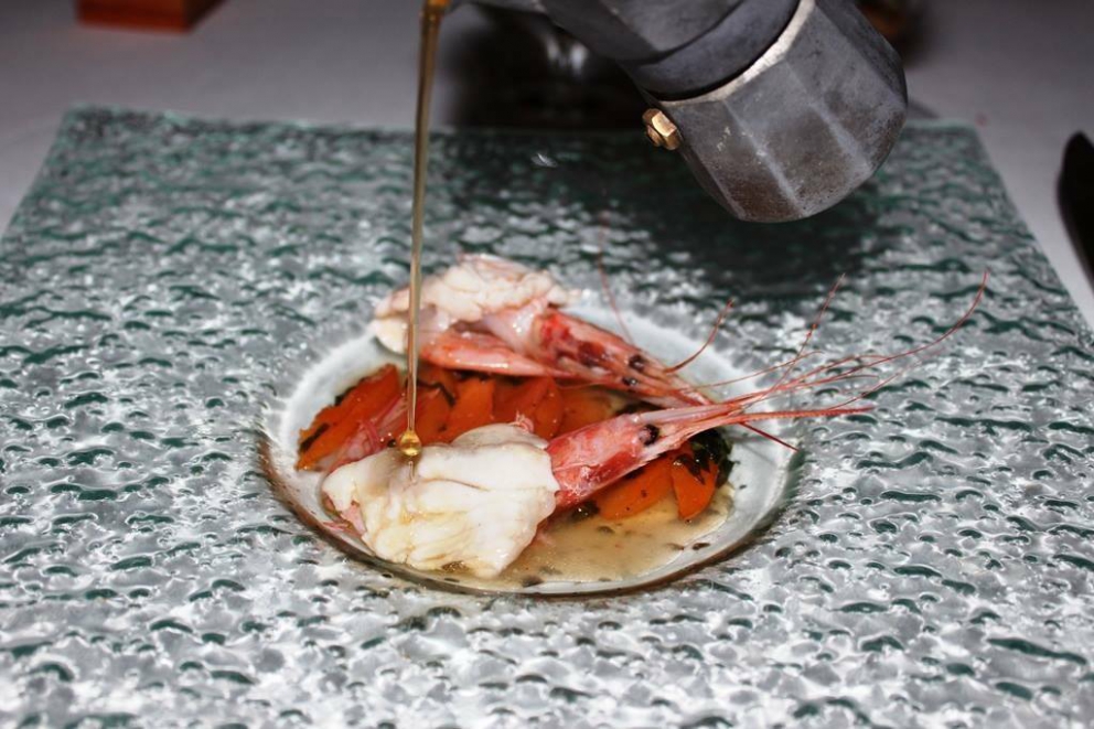 Photogallery






Iside De Cesare, La Parolina, Acquapendente (Viterbo)

Cod, garlic, oil and chilli pepper









Gianfranco Pascucci, Pascucci al Porticciolo, Fiumicino (Rome)

Eel tortelli in a broth of miso and caviar. Lake of Burano, WWF oasis: eel, myrtle and lentiscus. We’re collaborating with the WWF oases to give a "taste" to these places (photo by Andrea Di Lorenzo)









Claudio Petrolo, Claudio Petrolo, Gaeta (Latina)

Sea essence. Raw and cooked elements start an explosion with the flavour of the sea









Marco Bottega, Aminta resort, Genazzano (Rome)

Salmon, green apple and Orient spices. A meeting of sour, bitter, sweet and savoury









Rocco de Santis, Il Vistamare del Fogliano hotel, Latina

Red mullet in bread crust. A snack you can also eat with your hands, enclosing the scents of the South (I’m from Salerno): it’s like biting the sea together with onion, garlic, mint, lemon scents, raisins and pine nuts









Daniele Usai, Il Tino, Ostia (Rome)

Gnocchi with mandarin, with cod tripe and spinach. A historic dish from our menu has just returned in a current version









Gino Pesce, Acqua Pazza, Ponza (Latina)

Candele, cheese, pepper, white fish and courgettes. Created for a project we presented at Expo Milano with the goal of enhancing all the POD products of Lazio









Maurizio e Sandro Serva, La Trota, Rivodutri (Rieti)

Crayfish, roots, tubers, watercress with smoked trout and lake whitefish roe. A concentrate of flavours and lightness: roots, tubers and crayfish are steamed with aromatised water, with vegetable peels and Matcha tea. There’s no salt: the sapidity is giveb by the roe, the smokiness of the trout and the minerals in the vegetables and in the watercress, picked from our brook









Andrea Fusco, Giuda Ballerino, Rome

Venison sirloin with its jus and hibiscus, caramelised onions with blueberries and pistachio wafer. Serving a rich and lean red meat that is rarely served in this season









Cristina Bowerman, Glass Hostaria, Rome

Pasta and potatoes. Four different types of potatoes, with 4 different cooking methods, from mashed to crispy. Inspired by Bottura’s Compression of pasta and beans 









Anthony Genovese, Il Pagliaccio, Rome

Oyster, beetroot and coffee, snow of burrata. A journey across different scents, temperatures and textures









Francesco Apreda, Imàgo dell'hotel Hassler, Rome

Tandoori duck breast, cocoa earth and dried apricots. My personal take of a great classic from a continent I’m very fond of









Arcangelo Dandini, L'Arcangelo, Rome

My cipollata: zita with onion fondant with three spices. Taken from the Renaissance cipollata of Bartolomeo Scappi, the secret chef of 6 popes, who lived almost 30 years in Rome
 









Heinz Beck, La Pergola, Rome

S Campo. It’s the interpretation, with a modern take, of minestrone, made with lyophilisation. Each vegetable is cooked in the most suitable way so as to maintain its nutritional characteristics and then lyophilised. The result is 6, 7, 8 powders which are then put in the dish. The dish is served with scampi breaded with potatoes and soaked in front of the guest with a jus of this crustacean (photo by Janez Puksic)









Alba Esteve Ruiz, Marzapane, Rome

Chestnut cappeletti, raisins, smoked herring and seaweed infusion. Contrasts: the soft chestnut filling and a very persistent flavour, the smokiness and the fatness of the eel, the intense sweetness of the raisins, the sapidity of the seaweed infusion, the crispiness of the pasta...









Marco Baccanelli e Francesca Barreca, Mazzo, Rome

Roasted quails, baked tubers and roots, herb butter. The quails are served in their original shape, without deboning them. Our cuisine is moving towards a greater simplicity, and we can do so even by choosing classic yet not simple techniques









Roy Caceres, Metamorfosi, Roma

Mushrooms, flax brittle, black garlic and cream with Monviso blue cheese. In the seeming simplicity of an ingredient like mushrooms, contrasting textures give life to a dish in which their identity is surprisingly enhanced

 









Davide Del Duca, Osteria Fernanda, Rome

Snails, radish roots, Purgatorio beans, leaves and mustard seeds. A tribute to the material and primordial essence of the “earth” concept









Luciano Monosilio, Pipero al Rex, Rome

Vermicelli creamed in chicken broth, toasted spices and parmesan infusion. This recipe comes from spaghetti creamed in a very normal broth. The spices recall high mountains with the balsamic note counterbalanced by the sweet water of the parmesan. Almost like ramen









Marco Martini, Stazione di Posta, Rome

Steamed raviolo, chicken and broth of roasted potatoes. A meeting of east, west and my mother’s home









Francesco Sposito, Taverna Estia, Brusciano (Naples)

Tortellini with dandelion in a consommé of crustaceans. Introduced only recently, I’m very happy with it because it sums up the course we’ve taken









Vitantonio Lombardo, Locanda Severino, Caggiano (Salerno)

Mela Gras, that is to say mousse of chicken liver with dessert wine in a gelatine of annurca apples on a mixed leaf salad and hazelnuts from Giffoni. Creative and elegant cuisine with local products









Rosanna Marziale, Le Colonne, Caserta

Pasta with tomatoes. Paccheri from Gragnano with three types of tomatoes: San Marzano, piennolo and corbarino made with three different cooking techniques, with buffalo buttermilk









Pasquale Torrente, Al Convento, Cetara (Salerno)

'Ndunderi (ricotta gnocchi). These are pasta’s ancestors. They were born on the Amalfi Coast and are part of a project that this year, at Al Convento, will rediscover ancient local recipes









Christoph Bob, Monastero di Santa Rosa, Conca dei Marini (Salerno)

Linguine with nettle emulsion, salicornia and sea truffles









Giulio Coppola, La Galleria, Gragnano (Naples)

Spaghetti with lemon, with beef muzzle, pesto of olives, lupines and rocket salad. It says a lot about my territory and recalls the O Per e Muss, a street food recipe that people enjoy in the evenings in the South all year round









Pasquale Palamaro, Indaco del Regina Isabella, Ischia (Naples)

Sea foie gras. Cod liver prepared like the French geese one to make foie gras. Paired with cabbage, beetroot, ginger and toasted bread






