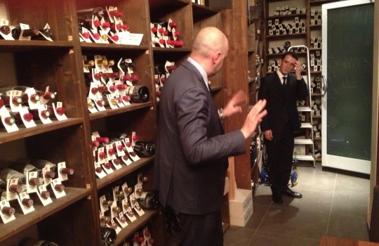 Photogallery






 
Modena’s colonnades, 186 thousand inhabitants and 3 restaurants with at least one Michelin star: Hostaria del Mare (1), Erba del Re (1) and Osteria Francescana (3 stars), our destination
 








Yellow and red tones prevail








The city still bears the signs of the May 2012 earthquake. On May 4th 2013, the day of our visit, a 3.8 magnitude earthquake was registered













By chance, Giuseppe Palmieri, maître and sommelier, appears from the grey door








Palmieri, 38, born in Matera. His first service in Francescana was on September 12th 2000








The old entrance to the restaurant, at number 24 in Via della Stella - as on the opening in 1995. It changed in September 2012: today you enter from number 22. Funnily enough, Google Maps is still set on the old entrance








The present entrance doors








Let’s start








After the latest renovations, the transit areas inside the Osteria appear as a contemporary art gallery








Mario Schifano’s world map








"Tourists", Maurizio Cattelan’s famous pigeons








Underneath the pigeons, Gavin Turk’s “Trashbag”








Three rooms, 12 tables, between 20 to 35 guests. 40% guests are Italian








Every table is illuminated by Davide Groppi’s Sampei lamp: if tables are moved, light follows








Francescana receives 150 reservations every day. But it also suffers from clients not showing up: on average, one table every week is booked but then guests don’t come








Right behind the kitchen, there’s the prêt-à-porter cellar








"In the central cellar, we only keep great vintages and larger bottles of what we consider to be great wines", Beppe Palmieri explains








1,600 wines are listed at Osteria Francescana, with a deep wine list which includes different vintages of the same wine








"A true celebration of wine "








The Ferrari coat, hanging in the cellar: Maranello is only 17 km away from Modena








Jean Todt, Michael Schumacher, Fernando Alonso: Ferrari’s “prancing horse” is at home in Via Stella








Gabrio Bini’s wines, from Pantelleria, a real fetish for Palmieri













Hanging from the ceiling, a nice selection of cured meats from Emilia








Bread made with mother yeast, the premise to a journey which will alternate great classics with very contemporary dishes








Massimo Bottura. Fifty years old last September, he is chef since 1986, the year of Trattoria del Campazzo in Nonantola. His first masters: Lidia Cristoni and Georges Cogny








He’s glowing: a few days ago his restaurant climbed, for the first time, onto the podium of the World's 50Best, a prize that is acquiring an increasing weight and authority. "The thing that makes me the happiest", he says, "is not so much the third place, but the fact that we’ve been in the highest positions for a few years now". True: 13th in 2009, 6th in 2010, 4th in 2011, 5th in 2012, 3rd in 2013








The now famous grey New Balance 993, a real emblem for the chef, friend of Jason Weis, president of the company in Massachusetts. The insole, however, is local: "In Emilia the sector is state-of-the-art", he says





