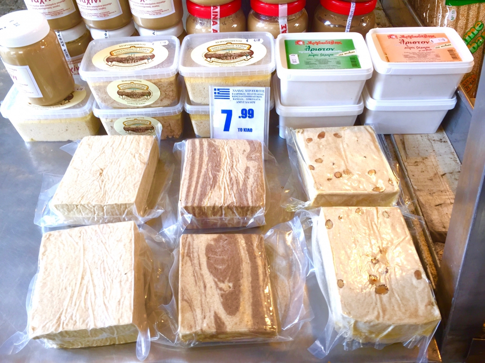 Photogallery






Breakfast with koulouri: you can find it all over town, we've chosen a kiosk between Korai and Stadiou, a stone's throw away from the university and not far from Psiri, the market area








Second stop, at Krinos (Aiolou 87): since 1922 it is the temple of loukoumades, pancakes fried in sesame oil and covered in honey and chopped almonds (loukuma is a word of Arab origins meaning nibble). A 6-piece portion costs 3.60 euros








The meat and fish market at Varvakios Agora (Athinas 42, a short walk from Krinos)








Come and grab some lamb!








Meat and fish market








Seafood delicacies. It's important to visit the fish market early in the morning because the best products are soon sold to restaurants













Walking around Psiri, Athens food corner








A pedlar selling salepi, an Ottoman drink made with dried orchid tubers








Slow food





