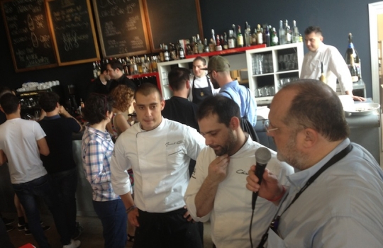 Photogallery






The kids' corner at Hangar Bicocca








Bread brittle with lime and wild cumin with a mousse of 40% milk chocolate and raspberries, a sweet rubitt of Giovanni Giberti of Pavé








Diego, Giovanni and Luca of Pavè








Eugenio Roncoroni, Alice Delcourt, Viviana Varese and Matteo Vigotti. Behind the glass, Sandra Ciciriello








Bread and borage on fresco di latte, smoked ricotta and beurre noisette, the first of the two rubitt by Paolo Casanova of Dopolavoro Bicocca








Club Walking: almond, black cherry and lemon  by Andrea Besuschio








Blackened chicken sandwich by Eugenio Roncoroni and Beniamino Nespor








Pig’s ears salad by Nespor/Roncoroni






