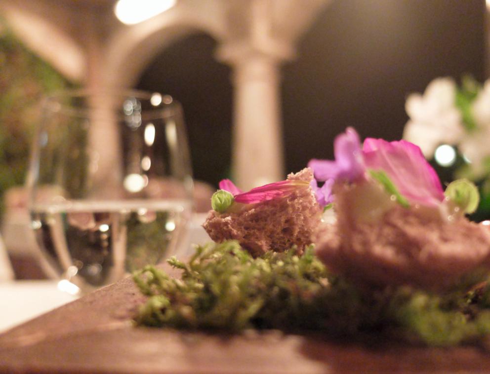 Photogallery






Our dinner at Meo Modo starts with various appetizers: hake tartare, gel of black olives and lime, sheep’s milk cheese with extra virgin olive oil and cypress, oregano and cheese cracker, black tomato with saffron mayonnaise, fermented tomato with crispy millet, pearls of crispy codfish









Celery sorbet, barbe brunoise and hazelnuts 









Fantastic salad made with 25 vegetables from the kitchen garden, with beetroot cream and cereal biscuit served with mushrooms, mushroom sponge, musk aroma and tomato infusion






