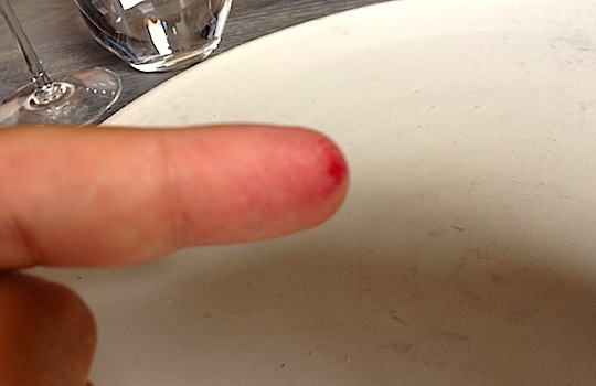 Galleria fotografica






In cammino verso il Noma. Il ristorante è al piano terra del palazzone più a sinistra. Per arrivarci dalla popolare insenatura di Nyhavn (il punto da cui è scattata la foto), occorre fare un bel giro. Ma si notano i lavori per la costruzione di un ponte. Che condurrà dritto all'insegna








Altra prospettiva sul Noma da Nyhavn. Il ristorante galleggia sulla Christianshavn, una delle tante isole artificiali che compongono Copenhagen








Di là del fiume, sulla lunga via che conduce allo spiazzo del Noma








Uno scenario molto tranquillo, di case pastello. Il silenzio è perché vanno tutti in bici













Al massimo si sente rombare qualche scafo








Il vascello davanti al Noma. Oltre a quella danese, sventolano le bandiere di Isole Far Oer e Groenlandia: le loro ambasciate sono nello stesso palazzo del ristorante. Coerenza nordica








Il retro del ristorante. L'80% delle 80 persone che lavorano al Noma viene a lavorare in bici, chef incluso








Dietro al ristorante, un'iscrizione ricorda i passeggeri scomparsi a bordo della danese Hans Hedtoft. Il transatlantico si scontrò il 30 gennaio 1959 contrò un iceberg in Groenlandia. Fu ritrovata solo una cintura di sicurezza
 








L'ingresso del ristorante, al civico 93 di Strandgade








La vista, ingresso alle spalle








Tra l'ingresso e la cucina a vista, spicca un corner di decoro simil-giapponese. A sinistra s'intravede Noma, time and place in Nordic Cuisine, edizioni Phaidon, un testo fondamentale per approfondire tutti i rivoli del Redzepi-mondo. La versione italiana si ordina qui








Una pianta di piccoli agrumi orla la cucina a vista








La porta d'ingresso vista dalla cucina








Le sedie, molto comode, sono anni Sessanta con schienali foderati di pelle di pecora, alcune più morbide di altre








I tavoli sono ampi e senza tovaglie. Attorno prevale il grigio e i colori rustici, sulle travi in legno del soffitto ma anche sulle divise dei ragazzi di sala








La finestra accanto al nostro tavolo








E' lo chef Rene Redzepi a introdurci al pasto: in un vaso di fiori danesi, l'unico pendaglio commestibile è una sorta di carta musica croccante (flatbread) di farina di malto all'aroma di ginepro. Nel piattino in basso, una deliziosa crème fraîche acida per intingerlo








Il flatbread è quello che svetta. "Ma se ci tenete, provate a mangiare anche i fiori", scherza Redzepi. Il cuoco scompare nelle segrete del Noma. Lo ritroveremo solo alla fine del pasto








Tutti i 14 appetizer si mangeranno con le mani. Unica posata, il coltello per tirar su e leccare la crème fraîche da sola (da fare quando tutti gli altri clienti son distratti, però)








Moss and Cep: Muschio di renna con polvere di funghi porcini. E' il corpo bianco, molto saporito ed evanescente, da intingere anch'esso nella crème fraîche
 








Crispy pork skin and black currant: Pelle di maiale croccante e ribes nero, lo strato più esterno. Aspro e croccante





