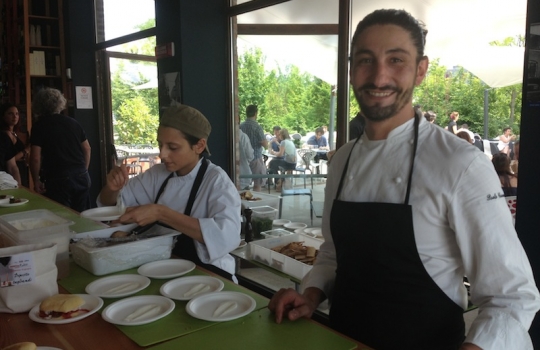Photogallery






The kids' corner at Hangar Bicocca








Bread brittle with lime and wild cumin with a mousse of 40% milk chocolate and raspberries, a sweet rubitt of Giovanni Giberti of Pavé








Diego, Giovanni and Luca of Pavè








Eugenio Roncoroni, Alice Delcourt, Viviana Varese and Matteo Vigotti. Behind the glass, Sandra Ciciriello








Bread and borage on fresco di latte, smoked ricotta and beurre noisette, the first of the two rubitt by Paolo Casanova of Dopolavoro Bicocca








Club Walking: almond, black cherry and lemon  by Andrea Besuschio








Blackened chicken sandwich by Eugenio Roncoroni and Beniamino Nespor








Pig’s ears salad by Nespor/Roncoroni








Manuel, Christian Costardi and Paolo Marchi








Summer pâté by Matteo Vigotti of Peck








Matteo Vigotti








Crab mini Peck sandwich by Vigotti





