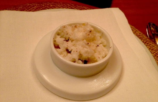 Photogallery






 
Modena’s colonnades, 186 thousand inhabitants and 3 restaurants with at least one Michelin star: Hostaria del Mare (1), Erba del Re (1) and Osteria Francescana (3 stars), our destination
 








Yellow and red tones prevail








The city still bears the signs of the May 2012 earthquake. On May 4th 2013, the day of our visit, a 3.8 magnitude earthquake was registered













By chance, Giuseppe Palmieri, maître and sommelier, appears from the grey door








Palmieri, 38, born in Matera. His first service in Francescana was on September 12th 2000








The old entrance to the restaurant, at number 24 in Via della Stella - as on the opening in 1995. It changed in September 2012: today you enter from number 22. Funnily enough, Google Maps is still set on the old entrance








The present entrance doors








Let’s start








After the latest renovations, the transit areas inside the Osteria appear as a contemporary art gallery








Mario Schifano’s world map








"Tourists", Maurizio Cattelan’s famous pigeons








Underneath the pigeons, Gavin Turk’s “Trashbag”








Three rooms, 12 tables, between 20 to 35 guests. 40% guests are Italian








Every table is illuminated by Davide Groppi’s Sampei lamp: if tables are moved, light follows








Francescana receives 150 reservations every day. But it also suffers from clients not showing up: on average, one table every week is booked but then guests don’t come








Right behind the kitchen, there’s the prêt-à-porter cellar








"In the central cellar, we only keep great vintages and larger bottles of what we consider to be great wines", Beppe Palmieri explains








1,600 wines are listed at Osteria Francescana, with a deep wine list which includes different vintages of the same wine








"A true celebration of wine "








The Ferrari coat, hanging in the cellar: Maranello is only 17 km away from Modena








Jean Todt, Michael Schumacher, Fernando Alonso: Ferrari’s “prancing horse” is at home in Via Stella








Gabrio Bini’s wines, from Pantelleria, a real fetish for Palmieri













Hanging from the ceiling, a nice selection of cured meats from Emilia








Bread made with mother yeast, the premise to a journey which will alternate great classics with very contemporary dishes








Massimo Bottura. Fifty years old last September, he is chef since 1986, the year of Trattoria del Campazzo in Nonantola. His first masters: Lidia Cristoni and Georges Cogny








He’s glowing: a few days ago his restaurant climbed, for the first time, onto the podium of the World's 50Best, a prize that is acquiring an increasing weight and authority. "The thing that makes me the happiest", he says, "is not so much the third place, but the fact that we’ve been in the highest positions for a few years now". True: 13th in 2009, 6th in 2010, 4th in 2011, 5th in 2012, 3rd in 2013








The now famous grey New Balance 993, a real emblem for the chef, friend of Jason Weis, president of the company in Massachusetts. The insole, however, is local: "In Emilia the sector is state-of-the-art", he says








"Are we ready?"





