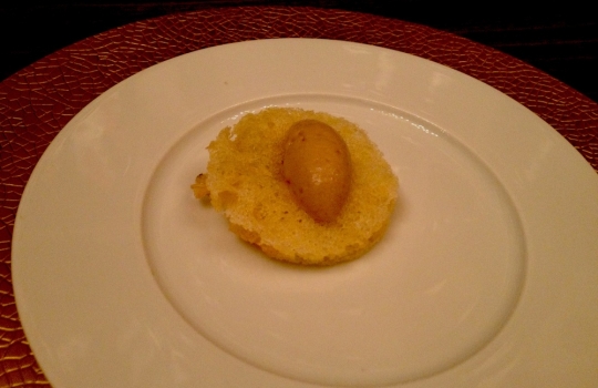 Photogallery






 
Modena’s colonnades, 186 thousand inhabitants and 3 restaurants with at least one Michelin star: Hostaria del Mare (1), Erba del Re (1) and Osteria Francescana (3 stars), our destination
 








Yellow and red tones prevail








The city still bears the signs of the May 2012 earthquake. On May 4th 2013, the day of our visit, a 3.8 magnitude earthquake was registered













By chance, Giuseppe Palmieri, maître and sommelier, appears from the grey door








Palmieri, 38, born in Matera. His first service in Francescana was on September 12th 2000








The old entrance to the restaurant, at number 24 in Via della Stella - as on the opening in 1995. It changed in September 2012: today you enter from number 22. Funnily enough, Google Maps is still set on the old entrance








The present entrance doors








Let’s start








After the latest renovations, the transit areas inside the Osteria appear as a contemporary art gallery








Mario Schifano’s world map








"Tourists", Maurizio Cattelan’s famous pigeons








Underneath the pigeons, Gavin Turk’s “Trashbag”








Three rooms, 12 tables, between 20 to 35 guests. 40% guests are Italian








Every table is illuminated by Davide Groppi’s Sampei lamp: if tables are moved, light follows








Francescana receives 150 reservations every day. But it also suffers from clients not showing up: on average, one table every week is booked but then guests don’t come








Right behind the kitchen, there’s the prêt-à-porter cellar








"In the central cellar, we only keep great vintages and larger bottles of what we consider to be great wines", Beppe Palmieri explains








1,600 wines are listed at Osteria Francescana, with a deep wine list which includes different vintages of the same wine








"A true celebration of wine "








The Ferrari coat, hanging in the cellar: Maranello is only 17 km away from Modena








Jean Todt, Michael Schumacher, Fernando Alonso: Ferrari’s “prancing horse” is at home in Via Stella








Gabrio Bini’s wines, from Pantelleria, a real fetish for Palmieri













Hanging from the ceiling, a nice selection of cured meats from Emilia








Bread made with mother yeast, the premise to a journey which will alternate great classics with very contemporary dishes








Massimo Bottura. Fifty years old last September, he is chef since 1986, the year of Trattoria del Campazzo in Nonantola. His first masters: Lidia Cristoni and Georges Cogny








He’s glowing: a few days ago his restaurant climbed, for the first time, onto the podium of the World's 50Best, a prize that is acquiring an increasing weight and authority. "The thing that makes me the happiest", he says, "is not so much the third place, but the fact that we’ve been in the highest positions for a few years now". True: 13th in 2009, 6th in 2010, 4th in 2011, 5th in 2012, 3rd in 2013








The now famous grey New Balance 993, a real emblem for the chef, friend of Jason Weis, president of the company in Massachusetts. The insole, however, is local: "In Emilia the sector is state-of-the-art", he says








"Are we ready?"








Almond granita with capers, bergamot and coffee cream 
Bottura and Palmieri’s journey across Italy starts from the bottom. And sails off from the Sicilian inland, with a classic granita which in Modena crumbles Adria-style, the wall that divides sweet from savoury, using the picklock of bitterness: Pantelleria capers, wild oregano but also bergamot, a coffee concentrate and vanilla scented salt. To pair with the first part of the meal, Sorriso di Cielo malvasia dei colli piacentini








Mediterranean Macaroon 
Next to the granita, two peculiar macaroons: the first is made with minced anchovies and sardines, the second with oysters and seaweeds. This is a classic scheme in Bottura’scuisine: his ironic turning the order of the dishes, from starter to dessert, upside down, and using popular raw materials instead of ingredients that are emblematic of élite cuisine. «While feet are sinking in the ground, the head is free to move everywhere», is one of his most famous quotes





