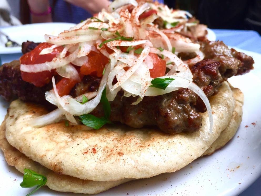 Photogallery






Breakfast with koulouri: you can find it all over town, we've chosen a kiosk between Korai and Stadiou, a stone's throw away from the university and not far from Psiri, the market area








Second stop, at Krinos (Aiolou 87): since 1922 it is the temple of loukoumades, pancakes fried in sesame oil and covered in honey and chopped almonds (loukuma is a word of Arab origins meaning nibble). A 6-piece portion costs 3.60 euros








The meat and fish market at Varvakios Agora (Athinas 42, a short walk from Krinos)








Come and grab some lamb!








Meat and fish market








Seafood delicacies. It's important to visit the fish market early in the morning because the best products are soon sold to restaurants













Walking around Psiri, Athens food corner








A pedlar selling salepi, an Ottoman drink made with dried orchid tubers








Slow food








Halva, a popular cake from India to the East of the Mediterranean Sea, based on tahina, a sesame paste. The word halva comes from the ancient Jewish where it meant 