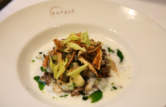 Galleria fotografica






Giuseppe Rambaldi del Combal.Zero, in sostituzione dello chef Davide Scabin, Mario Batali, Babbo e tanto altro a New York e Cesare Battisti, Ratanà a Milano








Ravioli gamberi e basilico con burro e zucca di Mario Batali








Penne con crema di peperoni di Cesare Battisti








Riccardo Felicetti e Pavia Rosati








Mario Batali e Alex Pilas, responsabile delle cucine di Eataly New York








Moreno Cedroni, ristorante Madonnina del Pescatore di Senigallia (Ancona) e Dave Pasternack, Esca a New York City








Baccalà e lepre in salsa di lamponi di Moreno Cedroni








Crudo con mele e rape di Dave Pasternack








Alessandra Rotondi, Moreno Cedroni e il suo sous chef Luca Abbadir








Berlucchi nei calici








I protagonisti della cena del primo giorno in Birreria di Eataly: Alex Pilas, Carlo Cracco, Matteo Monti, Mauro Uliassi, Giuseppe Rambaldi, Cesare Battisti, Mark Ladner, Katia Delogu, Mario Batali e Claudio Ceroni di Magenta Bureau








Appuntamento al buio, il dessert di Katia Delogu








Sala piena sul tetto di Eataly








Batali fotografa Massimo Bottura e Daniel Boulud, protagonisti della prima lezione del secondo giorno








Massimo Bottura, Sara Peirone di Lavazza e Paolo Marchi








Batali, Boulud, Bottura








Massimo Bottura, il suo secondo Takahiko Kondo e il neo-cuoco di Taglio a Milano Domenico Della Salandra








L'Uovo in gelatina di Daniel Boulud








Sara Jenkins, Porcena a New York e Mauro Uliassi, Uliassi a Senigallia (Ancona)








Audience attenta e divertita








Spaghettoni al pomodoro (di ogni colore e gusto, sei o sette tipi diversi) di Sara Jenkins








I Gamberi crudi in crema di pomodori e prugne di Mauro Uliassi








 Con Claudio Ceroni di Magenta Bureau, i protagonisti della seconda cena alla Birreria di Eataly. Da sinistra: Massimo Bottura, Moreno Cedroni, Cesare Battisti, Viviana Varese, Lidia Bastianich, Katia Delogu, Fortunato Nicotra e Alex Pilas








Mark Ladner, Joe Bastianich e Carlo Cracco








Fortunato Nicotra








Il benvenuto della cena di Cesare Battisti: Mondeghili in cartoccio, Mini risotto alla Milanese al salto con ossobuco e Pop corn di Grana Padano al Lambrusco








Caprese di astice, l'antipasto di Fortunato Nicotra








Pasta o patata? il piatto di Massimo Bottura








Guazzetto "al forno" di molluschi e crostacei, sentori di anice stellato, il secondo di pesce di Moreno Cedroni








Esplosione di colori: Manzo croccante cotto in Birra Moretti, cavolfiore e gel di sottaceti ed erbe aromatiche, il secondo di carne di Viviana Varese








In chiusura, di nuovo il dolce di Katia Delogu








Carlo Cracco, ristorante Cracco a Milano e Matthew Lightner, Atera a New York, entrambi due stelle Michelin








Spaghetti alla chitarra con impasto di riso, bolliti e conditi con caviale Calvisius di Carlo Cracco








Carlo Cracco, Paolo Marchi e Matthew Lightner








Jeremy Bearman, Rouge Tomate a New York e Viviana Varese, presto a Eataly Milano








Melanzana, Grana Padano e Pomodoro, il piatto della lezione di Viviana Varese





