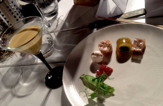 Photogallery






With 250thousand inhabitants, Gent (or Gand) is the third largest city in Belgium. With its canals and its laid back life, it competes with Bruges for the title most beautiful city in the Flanders 








The Sunday began at the Flemish Food Fest, a festival in which everyone was grilling all sorts of food. In the photo, the chef table with many of the chefs that were to be the protagonists of the Gelinaz! dinner








Colagreco, Redzepi and the kitchen-van. The location was kept secret until the beginning of the show, at around 7 pm








The two long tables set at the Icc in Gent. Three shifts: 1-8, 9-16, 17-24. We were so lucky we enjoyed them all








In the kitchen, works to dismember the chickens from Gent begin








"Even I don’t know what will happen tonight. And please remember: this is a performance, not a dinner", says Andrea Petrini, founder and curator of the event named after chef Fulvio Pieran-gelinaz and by Gorillaz, the temporary band that Blur’s Damon Albarn creates whenever he feels like it. The black sculpture underneath the Madonna is that of    Philippe Édouard Cauderlier (Antwerp, 1812-1887)








It all starts by quoting Kubrick and Eyes Wide Shot... Each dish is a song. And each of the three acts is separated by various artistic performances. In the dining room, men act as nothing is going on in front of their partners








First dish of the Gelinaz evening, Philippe Edouard Cauderlier’s Cold-hot chicken timbale, the original recipe from     1861. Roger Souvereyns of Scholteshof in Stevoort had the honour of performing it at the Icc in Gent








Inaki Aizpitarte     ’s Royal chicken kir, using all the ingredients in the original recipe. The wine is diluted in the chicken stock. The dish arrives together with     Wu Tang Clan’s rap








Anataoly Komm of Varvary in Moscow, lets us taste his Maki Roll behind the scenes








Komm’s Maki roll: chicken and vegetables wrapped in a turnip leaf. The sauce is made with walnuts, a Caucasian tradition








Agata Felluga ’s Lotus timbale. She’s the Italian sous chef at Chateaubriand in Paris, with a previous experience at Pascal Barbot’sAstrance. The dish is inspired by a Japanese sticky rice recipe, where the rice is cooked in a lotus leaf. Here, instead, there’s    Cauderlier’s chicken, together with miso, tamarind syrup, pork fat, soy sauce. A very complex dish.








Left, 32 year old Agata Felluga, born in Rome and adopted by the Ville Lumiére








Petter Nilsson’s Bread chicken, from the Gazzetta in Paris. It is made with all the cereals hens eat during their life: corn, hulled wheat, barley, rye and wheat. The photo of the bag is a portrait of the Danish chef’s creation








Massimo Bottura     is not in Gent, however, in a coup de theatre, his brother Paolo takes his place, here on the left with Alberto Buratti,     pastry-chef at Osteria Francescana. The chef from Modena explains in a video the reason behind his absence: "In Modena, his team is so finely     tuned that even my car-salesman brother can take my place", he jokes








Even in Bottura’s dish there’s no traditional chicken: it’s called Chicken, chicken, where are you? It is the re-interpretation     of the classic chicken salad, with a stock made with roasted chicken below, and a cotechino (cooked pork sausage) and agar-agar gelatine with very small dices of peas, carrots, potatoes, red and yellow peppers, onions, tomatoes... in the background, "What about the noise?" by    John Cage strikes us








Pea tendrils with chicken and mint aspic     by Blaine Wetzel, once a pupil of Redzepi, today back home in Lummi Island, a paradise in the middle of nowhere, in     Washington state. The tendrils are grilled. A great dish, with a super balance between smoke, balsamic and acid notes








Chia and chicken with tiger milk, turnips and coca leaves , that is to say "The chicken of Gent meets South America", a journey of the mind, from the Pacific ocean to the Andes to the Amazon forest led by Peruvian    Virgilio Martinez








Virgilio Martinez     at work with Alberto Buratti








Chicken liver, scallion with tarragon, turnip and toasted cauliflower stock by Basque Josean Alija








French-Spanish journalist Maria Canabal and Josean Martinez Alija








Poulet-mayo by Bertrand Grébaut of   Septime in Paris, a cold entrée with all the ingredients of the original recipe. In the background, Rufus Thomas ’s r 'n' b with "Do the funky chicken"








Reneè Redzepi has no doubt when it comes to which is the best part of the chicken: the skin. Half of the guest, as it turned out, agreed with him








Redzepi, on the left, explains his passion for chicken, discovered when he was a child in Macedonia. "I had to prepare this dish at home because it is fucking complicated"








Here it is: it’s not exactly chicken skin, but the “skin” made with a stock prepared using all the ingredients in Cauderlier’s recipe, removing the froth. A single, fantastic morsel, one of the many intervals that compose the first part of a dinner at Noma








We peek into the iPad of Italian Emilia Terragni who works for Phaidon in London, and is sitting at the table next to     ours, and we see a juicy preview: the triple format of Renè Redzepi’s next book, which will be out in November. It’s a sort of diary, an     intimate one, too, in which he explains how difficult dealing with the limelight is








The monumental “skyscrapers” of Six degrees of separations, Davide Scabin’s fantastic idea





