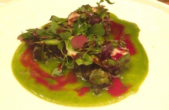 Photogallery






 
Modena’s colonnades, 186 thousand inhabitants and 3 restaurants with at least one Michelin star: Hostaria del Mare (1), Erba del Re (1) and Osteria Francescana (3 stars), our destination
 








Yellow and red tones prevail








The city still bears the signs of the May 2012 earthquake. On May 4th 2013, the day of our visit, a 3.8 magnitude earthquake was registered













By chance, Giuseppe Palmieri, maître and sommelier, appears from the grey door








Palmieri, 38, born in Matera. His first service in Francescana was on September 12th 2000








The old entrance to the restaurant, at number 24 in Via della Stella - as on the opening in 1995. It changed in September 2012: today you enter from number 22. Funnily enough, Google Maps is still set on the old entrance








The present entrance doors








Let’s start








After the latest renovations, the transit areas inside the Osteria appear as a contemporary art gallery








Mario Schifano’s world map








"Tourists", Maurizio Cattelan’s famous pigeons








Underneath the pigeons, Gavin Turk’s “Trashbag”








Three rooms, 12 tables, between 20 to 35 guests. 40% guests are Italian








Every table is illuminated by Davide Groppi’s Sampei lamp: if tables are moved, light follows








Francescana receives 150 reservations every day. But it also suffers from clients not showing up: on average, one table every week is booked but then guests don’t come








Right behind the kitchen, there’s the prêt-à-porter cellar








"In the central cellar, we only keep great vintages and larger bottles of what we consider to be great wines", Beppe Palmieri explains








1,600 wines are listed at Osteria Francescana, with a deep wine list which includes different vintages of the same wine








"A true celebration of wine "








The Ferrari coat, hanging in the cellar: Maranello is only 17 km away from Modena








Jean Todt, Michael Schumacher, Fernando Alonso: Ferrari’s “prancing horse” is at home in Via Stella








Gabrio Bini’s wines, from Pantelleria, a real fetish for Palmieri













Hanging from the ceiling, a nice selection of cured meats from Emilia








Bread made with mother yeast, the premise to a journey which will alternate great classics with very contemporary dishes








Massimo Bottura. Fifty years old last September, he is chef since 1986, the year of Trattoria del Campazzo in Nonantola. His first masters: Lidia Cristoni and Georges Cogny








He’s glowing: a few days ago his restaurant climbed, for the first time, onto the podium of the World's 50Best, a prize that is acquiring an increasing weight and authority. "The thing that makes me the happiest", he says, "is not so much the third place, but the fact that we’ve been in the highest positions for a few years now". True: 13th in 2009, 6th in 2010, 4th in 2011, 5th in 2012, 3rd in 2013








The now famous grey New Balance 993, a real emblem for the chef, friend of Jason Weis, president of the company in Massachusetts. The insole, however, is local: "In Emilia the sector is state-of-the-art", he says








"Are we ready?"








Almond granita with capers, bergamot and coffee cream 
Bottura and Palmieri’s journey across Italy starts from the bottom. And sails off from the Sicilian inland, with a classic granita which in Modena crumbles Adria-style, the wall that divides sweet from savoury, using the picklock of bitterness: Pantelleria capers, wild oregano but also bergamot, a coffee concentrate and vanilla scented salt. To pair with the first part of the meal, Sorriso di Cielo malvasia dei colli piacentini








Mediterranean Macaroon 
Next to the granita, two peculiar macaroons: the first is made with minced anchovies and sardines, the second with oysters and seaweeds. This is a classic scheme in Bottura’scuisine: his ironic turning the order of the dishes, from starter to dessert, upside down, and using popular raw materials instead of ingredients that are emblematic of élite cuisine. «While feet are sinking in the ground, the head is free to move everywhere», is one of his most famous quotes








Tempura of freshwater aulla with carpione ice-cream
Carpione ice-cream on a tempura of freshwater aulla – these fish are similar and slightly bigger than whitebait. The tempura is made by quickly placing the cold batter in boiling oil








Bread and croissants








Grissini








Baccalà Mare Nostrum 
We move up the Tyrrhenian sea to find this salted codfish cooked at low temperature and then seasoned with a touch of Naples and the Amalfi coast, that is to say with an emulsion made with hot oil with tomato vegetal liquid, olives, the zest of Sorrento’s super lemons and some anchovy colatura. These aromas crack with the scented bread on top








40 year old Denis Bretta explains the dishes as if from a book. Once at Restaurant Fini in Modena, for the past year and a half he’s been the manager responsible for the service in the restaurant. But don’t ask Palmieri to explain his role, as he’s abolished all hierarchies: "In our restaurant there are no commis or chef de rang. At a time when titles are so abused, I prefer for us to be all colleagues. All waiters."








How to burn sardines in three days 
Another journey, another horizon, the Adriatic Sea between Romagna and Ancona. A new camouflaged expression: these are not sardines (and they aren’t burnt either) but they are small sea-rock mullet, marinated for 3 days, then seared on one side on a grill, and filled like a sandwich with some (very sweet) scampi cream, and covered with vegetable ashes, aromatic herbs and lemon zest. “I wanted to make fun of the Marche-Romagna habit of grilling everything”, the chef says, “with lemon, garlic and parsley always added later to fix everything”









Rice, between fresh and sea water 
Recalling the Po estuary with freshwater and brackish sensations. The freshwater flavours cover the surface of the oyster which prevails on the river bed. And in the end, catfish, carp, vegetable chlorophyll and carpione win once again








 
A journey to Modena: Adriatic eel, polenta, Campanine apple jelly and saba
Another fluvial odyssey, presented for the first time at Identità Milano in 2011. The Adriatic eel travels across Veneto (with the polenta cream), Mantua (the Campanine apple jelly), the countryside of Modena (with the Saba lacquering, that is to say the mother of Aceto Balsamico) and stops in the centre of Modena (blackened powdered onion, a mimesis of the town’s canals)
 








Normandy
That is to say pre-salè lamb (hanging for 20 days) with an emulsion of oyster water, fresh seaweeds and caviar. On top, a green apple granita that recalls cider. “This is our tribute to Normandy”, Bretta says, “in Modena there are no enchanted beaches or breath-taking mountain tops. From Via Stella you can’t even see the Torre Ghirlandina. What guides us is the persistant strength of ideas, woven into the culture and into memories”








Giovanni Boroni’s Genziana from Trentino. A brilliant idea by Palmieri that acts as a bridge between the two dishes, Normandy (previous picture) and Think Green (next one). This distillate plays an immediate contrast with the sea-character of the first dish: "To me, harmony is what is left after a confrontation", B.P. says. And the confrontation is followed by the thought that spurs from the following match: water is added to the Genziana and the palate surprisingly longs to gulp it all. This is the perfect vehicle for the aromas of the genziana and "gives length" to the minerality of the wild herbs. "This serves to recall water, our true source of richness". Brilliant








Think Green
Vegetal chlorophyll, asparagus tops, pea cream, mushrooms, truffle, flowers, aromatic herbs and Parmigiano Reggiano curd. The idea of this dish came after observing the biological cycle of grazing cows, 4 seasons that sum up all of life. “This is what the cow eats, and what it returns to us, thanks to an extraordinary milk”, Bottura adds








Five ages of Parmigiano Reggiano 
A great classic from 1996, "when the textures in fact were 3", Palmieri points out. Today they are 5: 4 month ageing cream, 30 month demi-soufflè, 36 month mousse, 40 month crispy wafer, on top, “air” of 50 month Parmesan. (photo by Le Saucier)








A compression of pasta and beans 
Another great classic, this is a journey across Bottura’s experiences in the kitchen: Creme royal with pork rind, beans and foie gras (French tradition), rosemary air (the Spanish vanguard) and Parmesan crust (the Emilian essence) used instead of pasta. “This is a dish based on evolution, not revolution. I compressed my grandmother between Alain Ducasse and Ferran Adrià”





