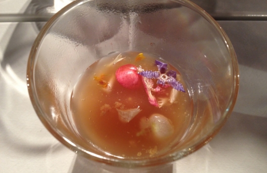 Photogallery






With 250thousand inhabitants, Gent (or Gand) is the third largest city in Belgium. With its canals and its laid back life, it competes with Bruges for the title most beautiful city in the Flanders 








The Sunday began at the Flemish Food Fest, a festival in which everyone was grilling all sorts of food. In the photo, the chef table with many of the chefs that were to be the protagonists of the Gelinaz! dinner








Colagreco, Redzepi and the kitchen-van. The location was kept secret until the beginning of the show, at around 7 pm








The two long tables set at the Icc in Gent. Three shifts: 1-8, 9-16, 17-24. We were so lucky we enjoyed them all








In the kitchen, works to dismember the chickens from Gent begin








"Even I don’t know what will happen tonight. And please remember: this is a performance, not a dinner", says Andrea Petrini, founder and curator of the event named after chef Fulvio Pieran-gelinaz and by Gorillaz, the temporary band that Blur’s Damon Albarn creates whenever he feels like it. The black sculpture underneath the Madonna is that of    Philippe Édouard Cauderlier (Antwerp, 1812-1887)








It all starts by quoting Kubrick and Eyes Wide Shot... Each dish is a song. And each of the three acts is separated by various artistic performances. In the dining room, men act as nothing is going on in front of their partners








First dish of the Gelinaz evening, Philippe Edouard Cauderlier’s Cold-hot chicken timbale, the original recipe from     1861. Roger Souvereyns of Scholteshof in Stevoort had the honour of performing it at the Icc in Gent








Inaki Aizpitarte     ’s Royal chicken kir, using all the ingredients in the original recipe. The wine is diluted in the chicken stock. The dish arrives together with     Wu Tang Clan’s rap








Anataoly Komm of Varvary in Moscow, lets us taste his Maki Roll behind the scenes








Komm’s Maki roll: chicken and vegetables wrapped in a turnip leaf. The sauce is made with walnuts, a Caucasian tradition








Agata Felluga ’s Lotus timbale. She’s the Italian sous chef at Chateaubriand in Paris, with a previous experience at Pascal Barbot’sAstrance. The dish is inspired by a Japanese sticky rice recipe, where the rice is cooked in a lotus leaf. Here, instead, there’s    Cauderlier’s chicken, together with miso, tamarind syrup, pork fat, soy sauce. A very complex dish.








Left, 32 year old Agata Felluga, born in Rome and adopted by the Ville Lumiére








Petter Nilsson’s Bread chicken, from the Gazzetta in Paris. It is made with all the cereals hens eat during their life: corn, hulled wheat, barley, rye and wheat. The photo of the bag is a portrait of the Danish chef’s creation








Massimo Bottura     is not in Gent, however, in a coup de theatre, his brother Paolo takes his place, here on the left with Alberto Buratti,     pastry-chef at Osteria Francescana. The chef from Modena explains in a video the reason behind his absence: "In Modena, his team is so finely     tuned that even my car-salesman brother can take my place", he jokes








Even in Bottura’s dish there’s no traditional chicken: it’s called Chicken, chicken, where are you? It is the re-interpretation     of the classic chicken salad, with a stock made with roasted chicken below, and a cotechino (cooked pork sausage) and agar-agar gelatine with very small dices of peas, carrots, potatoes, red and yellow peppers, onions, tomatoes... in the background, "What about the noise?" by    John Cage strikes us








Pea tendrils with chicken and mint aspic     by Blaine Wetzel, once a pupil of Redzepi, today back home in Lummi Island, a paradise in the middle of nowhere, in     Washington state. The tendrils are grilled. A great dish, with a super balance between smoke, balsamic and acid notes








Chia and chicken with tiger milk, turnips and coca leaves , that is to say "The chicken of Gent meets South America", a journey of the mind, from the Pacific ocean to the Andes to the Amazon forest led by Peruvian    Virgilio Martinez








Virgilio Martinez     at work with Alberto Buratti








Chicken liver, scallion with tarragon, turnip and toasted cauliflower stock by Basque Josean Alija








French-Spanish journalist Maria Canabal and Josean Martinez Alija








Poulet-mayo by Bertrand Grébaut of   Septime in Paris, a cold entrée with all the ingredients of the original recipe. In the background, Rufus Thomas ’s r 'n' b with "Do the funky chicken"








Reneè Redzepi has no doubt when it comes to which is the best part of the chicken: the skin. Half of the guest, as it turned out, agreed with him








Redzepi, on the left, explains his passion for chicken, discovered when he was a child in Macedonia. "I had to prepare this dish at home because it is fucking complicated"








Here it is: it’s not exactly chicken skin, but the “skin” made with a stock prepared using all the ingredients in Cauderlier’s recipe, removing the froth. A single, fantastic morsel, one of the many intervals that compose the first part of a dinner at Noma








We peek into the iPad of Italian Emilia Terragni who works for Phaidon in London, and is sitting at the table next to     ours, and we see a juicy preview: the triple format of Renè Redzepi’s next book, which will be out in November. It’s a sort of diary, an     intimate one, too, in which he explains how difficult dealing with the limelight is








The monumental “skyscrapers” of Six degrees of separations, Davide Scabin’s fantastic idea








In Scabin’s dish, there are 6 of the ingredients in the original recipe, but cooked separately, 6 "morsels" composed by: 1. Porto gelatine with carrot, pea and pea gelatine 2. Chicken mousse filled with livers and two pop corns to keep them firm 3. A pork jelly with tarragon vinegar 4. Cucumber roll with French beans and soy sauce jelly 5. Pork feet and tongue gelatine. And the 6th? Sorry, no response. On the left we find a light chicken royale served in a Martini glass








The Combal.Zero Trio, from Rivoli. In the background, the chosen music was Frank Zappa’s dystonic Bolero








Not a chicken     , in fact it is an oyster with a spicy tabbouleh with pork feet. An extraordinary dish by Daniel Patterson of Coi in San     Francisco. In the background, "Cool Thing", progressive rock by Sonic Youth





