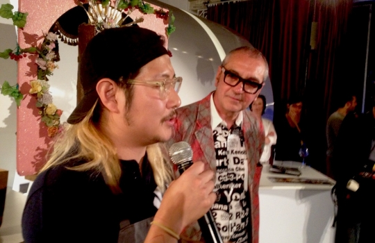 Photogallery






With 250thousand inhabitants, Gent (or Gand) is the third largest city in Belgium. With its canals and its laid back life, it competes with Bruges for the title most beautiful city in the Flanders 








The Sunday began at the Flemish Food Fest, a festival in which everyone was grilling all sorts of food. In the photo, the chef table with many of the chefs that were to be the protagonists of the Gelinaz! dinner








Colagreco, Redzepi and the kitchen-van. The location was kept secret until the beginning of the show, at around 7 pm








The two long tables set at the Icc in Gent. Three shifts: 1-8, 9-16, 17-24. We were so lucky we enjoyed them all








In the kitchen, works to dismember the chickens from Gent begin








"Even I don’t know what will happen tonight. And please remember: this is a performance, not a dinner", says Andrea Petrini, founder and curator of the event named after chef Fulvio Pieran-gelinaz and by Gorillaz, the temporary band that Blur’s Damon Albarn creates whenever he feels like it. The black sculpture underneath the Madonna is that of    Philippe Édouard Cauderlier (Antwerp, 1812-1887)








It all starts by quoting Kubrick and Eyes Wide Shot... Each dish is a song. And each of the three acts is separated by various artistic performances. In the dining room, men act as nothing is going on in front of their partners








First dish of the Gelinaz evening, Philippe Edouard Cauderlier’s Cold-hot chicken timbale, the original recipe from     1861. Roger Souvereyns of Scholteshof in Stevoort had the honour of performing it at the Icc in Gent








Inaki Aizpitarte     ’s Royal chicken kir, using all the ingredients in the original recipe. The wine is diluted in the chicken stock. The dish arrives together with     Wu Tang Clan’s rap








Anataoly Komm of Varvary in Moscow, lets us taste his Maki Roll behind the scenes








Komm’s Maki roll: chicken and vegetables wrapped in a turnip leaf. The sauce is made with walnuts, a Caucasian tradition








Agata Felluga ’s Lotus timbale. She’s the Italian sous chef at Chateaubriand in Paris, with a previous experience at Pascal Barbot’sAstrance. The dish is inspired by a Japanese sticky rice recipe, where the rice is cooked in a lotus leaf. Here, instead, there’s    Cauderlier’s chicken, together with miso, tamarind syrup, pork fat, soy sauce. A very complex dish.








Left, 32 year old Agata Felluga, born in Rome and adopted by the Ville Lumiére








Petter Nilsson’s Bread chicken, from the Gazzetta in Paris. It is made with all the cereals hens eat during their life: corn, hulled wheat, barley, rye and wheat. The photo of the bag is a portrait of the Danish chef’s creation








Massimo Bottura     is not in Gent, however, in a coup de theatre, his brother Paolo takes his place, here on the left with Alberto Buratti,     pastry-chef at Osteria Francescana. The chef from Modena explains in a video the reason behind his absence: "In Modena, his team is so finely     tuned that even my car-salesman brother can take my place", he jokes








Even in Bottura’s dish there’s no traditional chicken: it’s called Chicken, chicken, where are you? It is the re-interpretation     of the classic chicken salad, with a stock made with roasted chicken below, and a cotechino (cooked pork sausage) and agar-agar gelatine with very small dices of peas, carrots, potatoes, red and yellow peppers, onions, tomatoes... in the background, "What about the noise?" by    John Cage strikes us








Pea tendrils with chicken and mint aspic     by Blaine Wetzel, once a pupil of Redzepi, today back home in Lummi Island, a paradise in the middle of nowhere, in     Washington state. The tendrils are grilled. A great dish, with a super balance between smoke, balsamic and acid notes








Chia and chicken with tiger milk, turnips and coca leaves , that is to say "The chicken of Gent meets South America", a journey of the mind, from the Pacific ocean to the Andes to the Amazon forest led by Peruvian    Virgilio Martinez








Virgilio Martinez     at work with Alberto Buratti








Chicken liver, scallion with tarragon, turnip and toasted cauliflower stock by Basque Josean Alija








French-Spanish journalist Maria Canabal and Josean Martinez Alija








Poulet-mayo by Bertrand Grébaut of   Septime in Paris, a cold entrée with all the ingredients of the original recipe. In the background, Rufus Thomas ’s r 'n' b with "Do the funky chicken"








Reneè Redzepi has no doubt when it comes to which is the best part of the chicken: the skin. Half of the guest, as it turned out, agreed with him








Redzepi, on the left, explains his passion for chicken, discovered when he was a child in Macedonia. "I had to prepare this dish at home because it is fucking complicated"








Here it is: it’s not exactly chicken skin, but the “skin” made with a stock prepared using all the ingredients in Cauderlier’s recipe, removing the froth. A single, fantastic morsel, one of the many intervals that compose the first part of a dinner at Noma








We peek into the iPad of Italian Emilia Terragni who works for Phaidon in London, and is sitting at the table next to     ours, and we see a juicy preview: the triple format of Renè Redzepi’s next book, which will be out in November. It’s a sort of diary, an     intimate one, too, in which he explains how difficult dealing with the limelight is








The monumental “skyscrapers” of Six degrees of separations, Davide Scabin’s fantastic idea








In Scabin’s dish, there are 6 of the ingredients in the original recipe, but cooked separately, 6 "morsels" composed by: 1. Porto gelatine with carrot, pea and pea gelatine 2. Chicken mousse filled with livers and two pop corns to keep them firm 3. A pork jelly with tarragon vinegar 4. Cucumber roll with French beans and soy sauce jelly 5. Pork feet and tongue gelatine. And the 6th? Sorry, no response. On the left we find a light chicken royale served in a Martini glass








The Combal.Zero Trio, from Rivoli. In the background, the chosen music was Frank Zappa’s dystonic Bolero








Not a chicken     , in fact it is an oyster with a spicy tabbouleh with pork feet. An extraordinary dish by Daniel Patterson of Coi in San     Francisco. In the background, "Cool Thing", progressive rock by Sonic Youth








Chicken tea by Eneko Atxa. Cooked in infusion in the coffee machine, it includes chicken cut into pieces, carrots, onions, cauliflowers, French beans, baby carrots and edible flowers such as verbena








Basque Eneko Atxa and Chilean colleague Rodolfo Guzman, author of A pork that wanted to be a chicken, a tribute to Massimo Bottura. It’s a Disshert that is to say it is halfway between sweet dessert tones and the grilled ones of a main course








Tireless Mauro Colagreco








His dish is called The chicken that lost its mind (head) and the idea comes from a reflection: why are the children of today always served headless and legless chicken?" I decided to use these ingredients, so as to let today’s kids understand chicken as a whole, hens that are alive and free to run. A stimuli for children to question the origin of our food. Colagreco is soon to become a dad








Colagreco’s dish (forgive the light, which is increasingly low, just like the lucidity of the author, after the seventh hour of this dinner-event...)








It’s a good thing that the body performers are keeping us awake between one course and the other








The chicken from where I come from isn’t very good, is Australian Ben Shewry’s joke: "To be honest", he explains, "I hate cooking chicken but people always ask me to prepare it because my country is the second largest consumer of chicken in the world, after Brazil". In the dish, French bean oil and dehydrated chicken sauce





