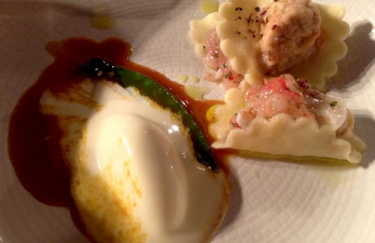 Photogallery






With 250thousand inhabitants, Gent (or Gand) is the third largest city in Belgium. With its canals and its laid back life, it competes with Bruges for the title most beautiful city in the Flanders 








The Sunday began at the Flemish Food Fest, a festival in which everyone was grilling all sorts of food. In the photo, the chef table with many of the chefs that were to be the protagonists of the Gelinaz! dinner








Colagreco, Redzepi and the kitchen-van. The location was kept secret until the beginning of the show, at around 7 pm








The two long tables set at the Icc in Gent. Three shifts: 1-8, 9-16, 17-24. We were so lucky we enjoyed them all








In the kitchen, works to dismember the chickens from Gent begin








"Even I don’t know what will happen tonight. And please remember: this is a performance, not a dinner", says Andrea Petrini, founder and curator of the event named after chef Fulvio Pieran-gelinaz and by Gorillaz, the temporary band that Blur’s Damon Albarn creates whenever he feels like it. The black sculpture underneath the Madonna is that of    Philippe Édouard Cauderlier (Antwerp, 1812-1887)








It all starts by quoting Kubrick and Eyes Wide Shot... Each dish is a song. And each of the three acts is separated by various artistic performances. In the dining room, men act as nothing is going on in front of their partners








First dish of the Gelinaz evening, Philippe Edouard Cauderlier’s Cold-hot chicken timbale, the original recipe from     1861. Roger Souvereyns of Scholteshof in Stevoort had the honour of performing it at the Icc in Gent








Inaki Aizpitarte     ’s Royal chicken kir, using all the ingredients in the original recipe. The wine is diluted in the chicken stock. The dish arrives together with     Wu Tang Clan’s rap








Anataoly Komm of Varvary in Moscow, lets us taste his Maki Roll behind the scenes








Komm’s Maki roll: chicken and vegetables wrapped in a turnip leaf. The sauce is made with walnuts, a Caucasian tradition








Agata Felluga ’s Lotus timbale. She’s the Italian sous chef at Chateaubriand in Paris, with a previous experience at Pascal Barbot’sAstrance. The dish is inspired by a Japanese sticky rice recipe, where the rice is cooked in a lotus leaf. Here, instead, there’s    Cauderlier’s chicken, together with miso, tamarind syrup, pork fat, soy sauce. A very complex dish.








Left, 32 year old Agata Felluga, born in Rome and adopted by the Ville Lumiére








Petter Nilsson’s Bread chicken, from the Gazzetta in Paris. It is made with all the cereals hens eat during their life: corn, hulled wheat, barley, rye and wheat. The photo of the bag is a portrait of the Danish chef’s creation








Massimo Bottura     is not in Gent, however, in a coup de theatre, his brother Paolo takes his place, here on the left with Alberto Buratti,     pastry-chef at Osteria Francescana. The chef from Modena explains in a video the reason behind his absence: "In Modena, his team is so finely     tuned that even my car-salesman brother can take my place", he jokes








Even in Bottura’s dish there’s no traditional chicken: it’s called Chicken, chicken, where are you? It is the re-interpretation     of the classic chicken salad, with a stock made with roasted chicken below, and a cotechino (cooked pork sausage) and agar-agar gelatine with very small dices of peas, carrots, potatoes, red and yellow peppers, onions, tomatoes... in the background, "What about the noise?" by    John Cage strikes us








Pea tendrils with chicken and mint aspic     by Blaine Wetzel, once a pupil of Redzepi, today back home in Lummi Island, a paradise in the middle of nowhere, in     Washington state. The tendrils are grilled. A great dish, with a super balance between smoke, balsamic and acid notes








Chia and chicken with tiger milk, turnips and coca leaves , that is to say "The chicken of Gent meets South America", a journey of the mind, from the Pacific ocean to the Andes to the Amazon forest led by Peruvian    Virgilio Martinez








Virgilio Martinez     at work with Alberto Buratti








Chicken liver, scallion with tarragon, turnip and toasted cauliflower stock by Basque Josean Alija








French-Spanish journalist Maria Canabal and Josean Martinez Alija








Poulet-mayo by Bertrand Grébaut of   Septime in Paris, a cold entrée with all the ingredients of the original recipe. In the background, Rufus Thomas ’s r 'n' b with "Do the funky chicken"








Reneè Redzepi has no doubt when it comes to which is the best part of the chicken: the skin. Half of the guest, as it turned out, agreed with him








Redzepi, on the left, explains his passion for chicken, discovered when he was a child in Macedonia. "I had to prepare this dish at home because it is fucking complicated"








Here it is: it’s not exactly chicken skin, but the “skin” made with a stock prepared using all the ingredients in Cauderlier’s recipe, removing the froth. A single, fantastic morsel, one of the many intervals that compose the first part of a dinner at Noma








We peek into the iPad of Italian Emilia Terragni who works for Phaidon in London, and is sitting at the table next to     ours, and we see a juicy preview: the triple format of Renè Redzepi’s next book, which will be out in November. It’s a sort of diary, an     intimate one, too, in which he explains how difficult dealing with the limelight is








The monumental “skyscrapers” of Six degrees of separations, Davide Scabin’s fantastic idea








In Scabin’s dish, there are 6 of the ingredients in the original recipe, but cooked separately, 6 "morsels" composed by: 1. Porto gelatine with carrot, pea and pea gelatine 2. Chicken mousse filled with livers and two pop corns to keep them firm 3. A pork jelly with tarragon vinegar 4. Cucumber roll with French beans and soy sauce jelly 5. Pork feet and tongue gelatine. And the 6th? Sorry, no response. On the left we find a light chicken royale served in a Martini glass








The Combal.Zero Trio, from Rivoli. In the background, the chosen music was Frank Zappa’s dystonic Bolero








Not a chicken     , in fact it is an oyster with a spicy tabbouleh with pork feet. An extraordinary dish by Daniel Patterson of Coi in San     Francisco. In the background, "Cool Thing", progressive rock by Sonic Youth








Chicken tea by Eneko Atxa. Cooked in infusion in the coffee machine, it includes chicken cut into pieces, carrots, onions, cauliflowers, French beans, baby carrots and edible flowers such as verbena








Basque Eneko Atxa and Chilean colleague Rodolfo Guzman, author of A pork that wanted to be a chicken, a tribute to Massimo Bottura. It’s a Disshert that is to say it is halfway between sweet dessert tones and the grilled ones of a main course








Tireless Mauro Colagreco








His dish is called The chicken that lost its mind (head) and the idea comes from a reflection: why are the children of today always served headless and legless chicken?" I decided to use these ingredients, so as to let today’s kids understand chicken as a whole, hens that are alive and free to run. A stimuli for children to question the origin of our food. Colagreco is soon to become a dad








Colagreco’s dish (forgive the light, which is increasingly low, just like the lucidity of the author, after the seventh hour of this dinner-event...)








It’s a good thing that the body performers are keeping us awake between one course and the other








The chicken from where I come from isn’t very good, is Australian Ben Shewry’s joke: "To be honest", he explains, "I hate cooking chicken but people always ask me to prepare it because my country is the second largest consumer of chicken in the world, after Brazil". In the dish, French bean oil and dehydrated chicken sauce








Danny Bowien, a nice and extravagant Chinese-American chef working at Mission Street Chinese, increasingly popular on both coasts: he’s opened in San Francisco and New York








For Bowien, a Chinese style Poulard en vessie with stock, gelée, mousseline and dumpling





