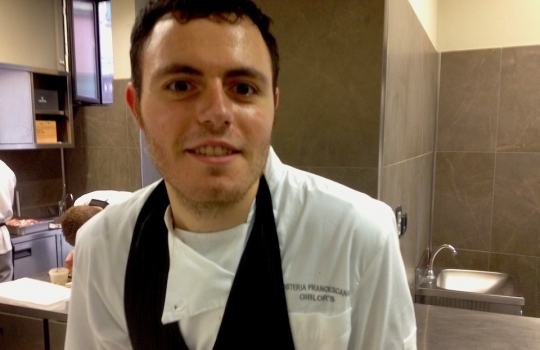 Photogallery






 
Modena’s colonnades, 186 thousand inhabitants and 3 restaurants with at least one Michelin star: Hostaria del Mare (1), Erba del Re (1) and Osteria Francescana (3 stars), our destination
 








Yellow and red tones prevail








The city still bears the signs of the May 2012 earthquake. On May 4th 2013, the day of our visit, a 3.8 magnitude earthquake was registered













By chance, Giuseppe Palmieri, maître and sommelier, appears from the grey door








Palmieri, 38, born in Matera. His first service in Francescana was on September 12th 2000








The old entrance to the restaurant, at number 24 in Via della Stella - as on the opening in 1995. It changed in September 2012: today you enter from number 22. Funnily enough, Google Maps is still set on the old entrance








The present entrance doors








Let’s start








After the latest renovations, the transit areas inside the Osteria appear as a contemporary art gallery








Mario Schifano’s world map








"Tourists", Maurizio Cattelan’s famous pigeons








Underneath the pigeons, Gavin Turk’s “Trashbag”








Three rooms, 12 tables, between 20 to 35 guests. 40% guests are Italian








Every table is illuminated by Davide Groppi’s Sampei lamp: if tables are moved, light follows








Francescana receives 150 reservations every day. But it also suffers from clients not showing up: on average, one table every week is booked but then guests don’t come








Right behind the kitchen, there’s the prêt-à-porter cellar








"In the central cellar, we only keep great vintages and larger bottles of what we consider to be great wines", Beppe Palmieri explains








1,600 wines are listed at Osteria Francescana, with a deep wine list which includes different vintages of the same wine








"A true celebration of wine "








The Ferrari coat, hanging in the cellar: Maranello is only 17 km away from Modena








Jean Todt, Michael Schumacher, Fernando Alonso: Ferrari’s “prancing horse” is at home in Via Stella








Gabrio Bini’s wines, from Pantelleria, a real fetish for Palmieri













Hanging from the ceiling, a nice selection of cured meats from Emilia








Bread made with mother yeast, the premise to a journey which will alternate great classics with very contemporary dishes








Massimo Bottura. Fifty years old last September, he is chef since 1986, the year of Trattoria del Campazzo in Nonantola. His first masters: Lidia Cristoni and Georges Cogny








He’s glowing: a few days ago his restaurant climbed, for the first time, onto the podium of the World's 50Best, a prize that is acquiring an increasing weight and authority. "The thing that makes me the happiest", he says, "is not so much the third place, but the fact that we’ve been in the highest positions for a few years now". True: 13th in 2009, 6th in 2010, 4th in 2011, 5th in 2012, 3rd in 2013








The now famous grey New Balance 993, a real emblem for the chef, friend of Jason Weis, president of the company in Massachusetts. The insole, however, is local: "In Emilia the sector is state-of-the-art", he says








"Are we ready?"








Almond granita with capers, bergamot and coffee cream 
Bottura and Palmieri’s journey across Italy starts from the bottom. And sails off from the Sicilian inland, with a classic granita which in Modena crumbles Adria-style, the wall that divides sweet from savoury, using the picklock of bitterness: Pantelleria capers, wild oregano but also bergamot, a coffee concentrate and vanilla scented salt. To pair with the first part of the meal, Sorriso di Cielo malvasia dei colli piacentini








Mediterranean Macaroon 
Next to the granita, two peculiar macaroons: the first is made with minced anchovies and sardines, the second with oysters and seaweeds. This is a classic scheme in Bottura’scuisine: his ironic turning the order of the dishes, from starter to dessert, upside down, and using popular raw materials instead of ingredients that are emblematic of élite cuisine. «While feet are sinking in the ground, the head is free to move everywhere», is one of his most famous quotes








Tempura of freshwater aulla with carpione ice-cream
Carpione ice-cream on a tempura of freshwater aulla – these fish are similar and slightly bigger than whitebait. The tempura is made by quickly placing the cold batter in boiling oil








Bread and croissants








Grissini








Baccalà Mare Nostrum 
We move up the Tyrrhenian sea to find this salted codfish cooked at low temperature and then seasoned with a touch of Naples and the Amalfi coast, that is to say with an emulsion made with hot oil with tomato vegetal liquid, olives, the zest of Sorrento’s super lemons and some anchovy colatura. These aromas crack with the scented bread on top








40 year old Denis Bretta explains the dishes as if from a book. Once at Restaurant Fini in Modena, for the past year and a half he’s been the manager responsible for the service in the restaurant. But don’t ask Palmieri to explain his role, as he’s abolished all hierarchies: "In our restaurant there are no commis or chef de rang. At a time when titles are so abused, I prefer for us to be all colleagues. All waiters."








How to burn sardines in three days 
Another journey, another horizon, the Adriatic Sea between Romagna and Ancona. A new camouflaged expression: these are not sardines (and they aren’t burnt either) but they are small sea-rock mullet, marinated for 3 days, then seared on one side on a grill, and filled like a sandwich with some (very sweet) scampi cream, and covered with vegetable ashes, aromatic herbs and lemon zest. “I wanted to make fun of the Marche-Romagna habit of grilling everything”, the chef says, “with lemon, garlic and parsley always added later to fix everything”









Rice, between fresh and sea water 
Recalling the Po estuary with freshwater and brackish sensations. The freshwater flavours cover the surface of the oyster which prevails on the river bed. And in the end, catfish, carp, vegetable chlorophyll and carpione win once again








 
A journey to Modena: Adriatic eel, polenta, Campanine apple jelly and saba
Another fluvial odyssey, presented for the first time at Identità Milano in 2011. The Adriatic eel travels across Veneto (with the polenta cream), Mantua (the Campanine apple jelly), the countryside of Modena (with the Saba lacquering, that is to say the mother of Aceto Balsamico) and stops in the centre of Modena (blackened powdered onion, a mimesis of the town’s canals)
 








Normandy
That is to say pre-salè lamb (hanging for 20 days) with an emulsion of oyster water, fresh seaweeds and caviar. On top, a green apple granita that recalls cider. “This is our tribute to Normandy”, Bretta says, “in Modena there are no enchanted beaches or breath-taking mountain tops. From Via Stella you can’t even see the Torre Ghirlandina. What guides us is the persistant strength of ideas, woven into the culture and into memories”








Giovanni Boroni’s Genziana from Trentino. A brilliant idea by Palmieri that acts as a bridge between the two dishes, Normandy (previous picture) and Think Green (next one). This distillate plays an immediate contrast with the sea-character of the first dish: "To me, harmony is what is left after a confrontation", B.P. says. And the confrontation is followed by the thought that spurs from the following match: water is added to the Genziana and the palate surprisingly longs to gulp it all. This is the perfect vehicle for the aromas of the genziana and "gives length" to the minerality of the wild herbs. "This serves to recall water, our true source of richness". Brilliant








Think Green
Vegetal chlorophyll, asparagus tops, pea cream, mushrooms, truffle, flowers, aromatic herbs and Parmigiano Reggiano curd. The idea of this dish came after observing the biological cycle of grazing cows, 4 seasons that sum up all of life. “This is what the cow eats, and what it returns to us, thanks to an extraordinary milk”, Bottura adds








Five ages of Parmigiano Reggiano 
A great classic from 1996, "when the textures in fact were 3", Palmieri points out. Today they are 5: 4 month ageing cream, 30 month demi-soufflè, 36 month mousse, 40 month crispy wafer, on top, “air” of 50 month Parmesan. (photo by Le Saucier)








A compression of pasta and beans 
Another great classic, this is a journey across Bottura’s experiences in the kitchen: Creme royal with pork rind, beans and foie gras (French tradition), rosemary air (the Spanish vanguard) and Parmesan crust (the Emilian essence) used instead of pasta. “This is a dish based on evolution, not revolution. I compressed my grandmother between Alain Ducasse and Ferran Adrià”








Snails under the grapevines 
Snails, aromatic chlorophyll on a bed of wild vegetables and herbs, with mushrooms, truffle and bulbs. After the cow’s life cycle, here comes that of the snail. "Once again, we’re chewing the territory: the best snails slither in the vineyards, among mineral, sapid and acid aromas"








A Frenchman’s dream of making pasta like an Italian 
Or, Ravioli with leeks, foie gras and truffle. We covered this in detail in Identità di Pasta issue number 27








Damijan Podversic’s Ribolla Gialla, a great wine by a wine producer from Gorizia inspired by Josko Gravner. It will support the following dish, without concealing it








A sharp knife is only served now. Another sign of the “allergy” to lengthy chewing that characterises most of contemporary high cuisine








Pigeon hunt 
And over to Bretta: "This is served in a balsamic sauce made with beetroots, which recalls blood. The salad is made with fake leaves, made by cutting out some tubers using some small stamps. These are then compressed in a vacuum with different types of vinegar. The horseradish is grated a few seconds before service, to give some velocity to the pigeon". Irony wins, since "pigeons are not hunted". The bird supplier is Franco Cazzamali from Cremona








Before the dessert, a trip to the restroom: vegetal notes prevail here too








A visit to the kitchen: capon stock








The chef watches over everything, even on the loud music wired wireless from the ceiling. When we get inside, Rod Stewart is screaming "Do you think I'm sexy?"








Meanwhile, the sauces are prepared for the evening service. There’s no break between lunch and dinner. "People sometimes leave at 5 pm because they come here to enjoy the experience of a lifetime", Palmieri reveals, "We work non-stop and every year is worse (or better, that is to say). Don’t ask me anything after midnight, though, because I can’t think straight"








Between dining room and kitchen, today 27 people work at Osteria Francescana. Many of them are interns: "Had I been offered an internship with Ducasse, at the time”, Bottura says, "I would have paid myself". In fact, he really took an internship at the Louis XV in Monte Carlo, in 1992








Leaves 
The journey takes us amidst the forests beds in Umbria: the real leaves change according to the season (black cabbage in winter, red and green basil in spring), they are caramelised and then worked with some chestnut and hazelnut paste, with a vin brulée reduction, chocolate and citrus fruits concentrate...








Magnum of Foie gras (before)
A foie gras terrine, vacuum cooked, covered with powdered toasted hazelnuts and chopped toasted almonds, finished with some apple Balsamic Vinegar. This is possibly Massimo Bottura’s most famous (and copied) dish. Alessandra Meldolesi, in her book "Sei. Autirotratto della cucina italiana d'avanguardia" she writes: "It’s a trompe-l’oeil starter in which a mould unmistakably used in the food industry, encloses the secret of the most exclusive delicacies, foie gras and Aceto Balsamico Tradizionale. This is snack versus high cuisine, dessert versus starter, entremets versus carne: the triple antiphrasis manages to get a smile"








Magnum of Foie Gras (after)
Ehm








Oops, a broken lemon tart 
A lemon tart with lemon zabaglione, lemongrass ice-cream, lemon confit, capers and bergamot (with the latter, we go back to where we had started from). This is the last dish of a masterly journey








Sous chef
Here are the staff. We start with Yoji Tokuyoshi, 35, from Japan, for 8 years at Osteria Francescana. He’s just back from the Postrivoro for Slow Fish








Managing orders
Takahiko Kondo, from Japan








Starters
Davide Di Fabio, 27 from Abruzzo





