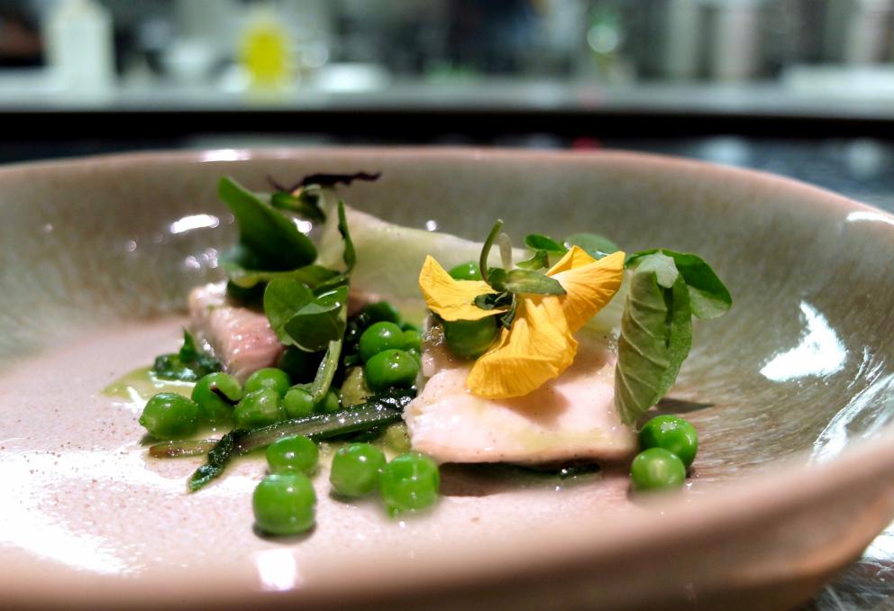 Photogallery






A new Lorenzo Cogo at the new El Coq, since July 2016 in the heart of Vicenza









At the entrance, the Carlton library by Ettore Sottsass, a great designer, founder of the  Memphis Group. In fact, it is entirely made in sugar, the work of artist Marco Chiurato

 









We get to the first floor: the perspective at the entrance recalls the depth of Palladio’s works









The elegant dining room









Precious cutlery by Giò Ponti for Sambonet. Everything is studied: the colour of the tablecloth is inspired by the roof of the Basilica Palladiana









The view from the dining room...









...and from the kitchen









Let’s start: Cherry tomato, angustura, vegetable jus. All the photos of the dishes are by Tanio Liotta









Beetroot macaroons with radicchio and Béarnaise sauce with mint 









Choux pastry with peanut cream and dried bacon 









Doughnut with goat cheese and curry cream: the last appetizer









Fondale marino, scalogno, salmone e salicornia: the shallot is chargrilled, there’s peppermint mousse, powdered salmon, and granita made with sea asparagus and orange bitter






