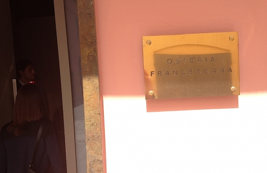 Photogallery






 
Modena’s colonnades, 186 thousand inhabitants and 3 restaurants with at least one Michelin star: Hostaria del Mare (1), Erba del Re (1) and Osteria Francescana (3 stars), our destination
 








Yellow and red tones prevail








The city still bears the signs of the May 2012 earthquake. On May 4th 2013, the day of our visit, a 3.8 magnitude earthquake was registered













By chance, Giuseppe Palmieri, maître and sommelier, appears from the grey door








Palmieri, 38, born in Matera. His first service in Francescana was on September 12th 2000








The old entrance to the restaurant, at number 24 in Via della Stella - as on the opening in 1995. It changed in September 2012: today you enter from number 22. Funnily enough, Google Maps is still set on the old entrance








The present entrance doors





