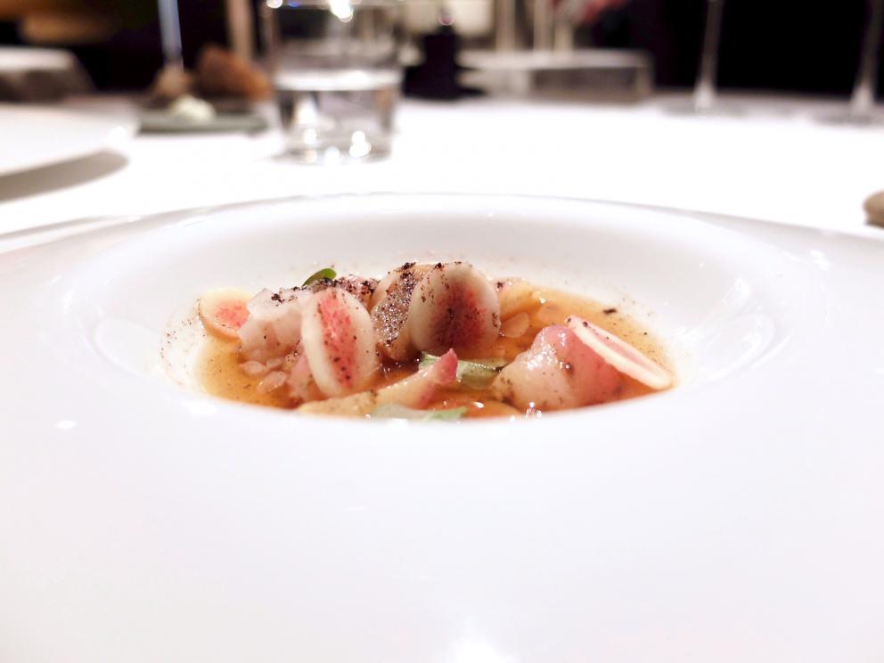 Galleria fotografica






La nostra cena all'Undicesimo Vineria negli scatti di Tanio Liotta. Si parte con il territorio mandato in orbita: Radicchio rosso di Treviso, acidulato di umeboshi, rose e litches









Cialda di fagiolo Mug, rapa rossa e karkadè









Dashi croccante, sedano rapa e alga nori









Cannolo di topinambur ed erba di San Pietro canforata









Tacos di mandorla, carota, lime e coriandolo









Canocchia, wasabi, girasole, kiwi fermentato, crescione e silene






