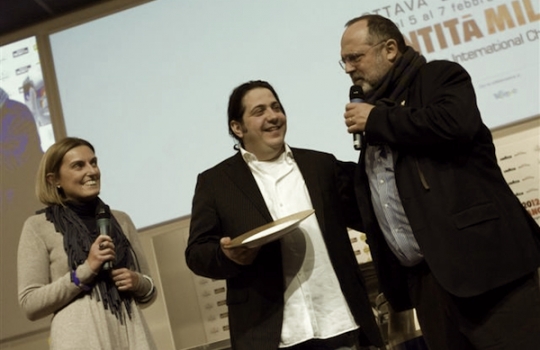 Galleria fotograficaViviana Varese, chef e titolare di Alice in via Adige a Milano, telefono +39.02.5462930, con Alfredo Zini, vice presidente della Fipe