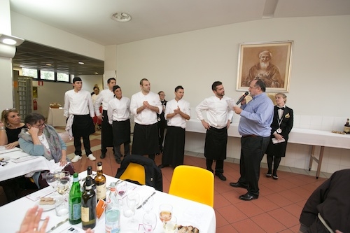 Galleria fotograficaPaolo Marchi e Padre MaurizioDavide ScabinUgo AlciatiCesare Battisti, Bruno Rebuffi e Mauro Brun della macelleria Annunciata di Milano