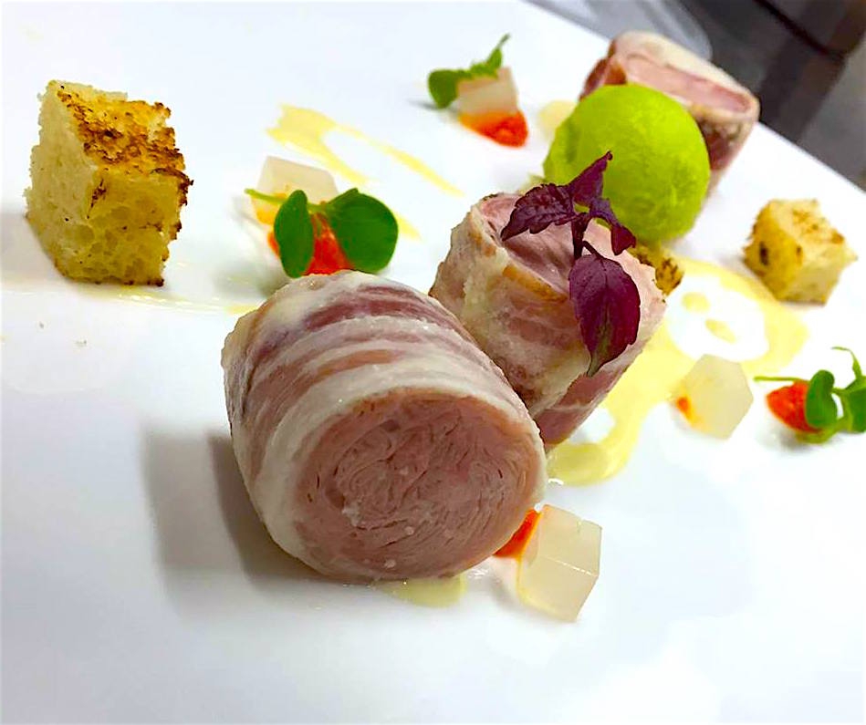 Photogallery






Mario Cornali, Collina, Almenno San Bartolomeo (Bergamo)

Stewed snails from Almenno, fumet of powdered corn from Prato – This dish is the consequence of the meeting with Andrea Togni, a young snail breeder from Almenno. I was inspired by the fact that I had an organic snail farm only two kilometres from home






