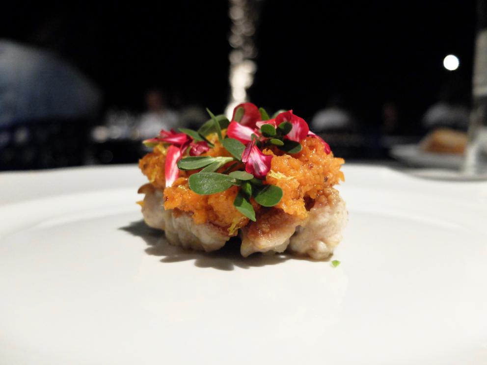 Galleria fotografica






La nostra cena da Riccardo Camanini negli scatti di Tanio Liotta. S'inizia: invece della solita stanca processione di appetizer, un piatto "vero": Mela, caprino, basilico









Tapioca, arancia e uova di salmerino









Ostrica Fine de Claire Krystale scottata, zenzero, olio di nocciole Igp. L'abbinamento tra ostriche e nocciole è sublime (lo avevamo già apprezzato da Luigi Taglienti): qui c'è anche il tocco magico dello zenzero









Tartare di pesce persico del Garda, maionese leggera di foglie di fico, semi di girasole tostati









Doppi bottoni, cavolo rapa, ricotta al limone, sgombro e colatura di alici di Cetara









Risotto in bianco, zenzero, acqua di governo della mozzarella: Camanini è un prestidigitatore che in questo caso non usa né burro né Parmigiano, ma nessuno se ne accorge









Trippa di baccalà, lumachine di mare, brodo di scoglio allo zafferano, ceci, basilico, foglie di mandarino essiccate. Un piatto dal gusto deciso, lo chef rievoca "l'altra cucina", è una specie di ode alla trattoria italiana e ai suoi sapori pieni. Rassicurante









Ad accompagnare le trippe di baccalà, una Bruschetta all'aglio, pimenton e 'nduja affumicata. Appunto, un inchino alla cucina popolare






