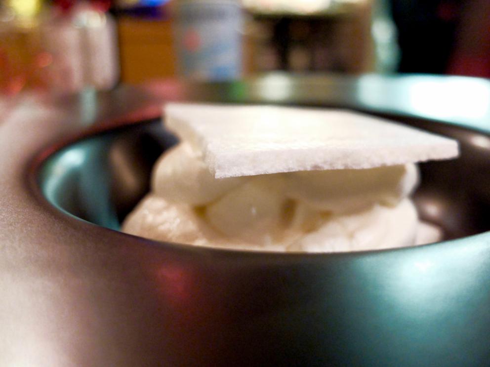 Photogallery






Our dinner at Cum Quibus in San Gimignano, portrayed by Tanio Liotta. We start with Fake green olive, garlic, oil and chilli pepper, olive crumble 









Mezzovo®: egg yolk, soffice di pecorino di Pienza, truffle, a classic by Sparacino. It’s even a trademark...









Pearl of liver with squid ink. Very good and persistent









Pizza liquida: mousse of bread, tomato, anchovies, oregano









Squid, panzanella, Parmigiano, basil, balsamic vinegar. The squid is seared, filled with panzanella, plus tomato jus, drops of balsamic vinegar, a wafer of Parmigiano and both fresh and fried basil









Bufala di capra e tartufo: fake mozzarella made with a mousse of goat cheese









Liver, mackerel, vinsanto, capers, lard









Foie gras Bavarian mousse, gel of miso, liquorice, chilli pepper, shallot, sea weeds. Great balance, a very elegant and aromatic dish









Buttons of lamb sweetbreads, garam masala, sour cream, fennel









Cannelloni with rabbit and puttanesca scauce









Tagliolini, ‘nduja, lime, mussels and horseradish. Pure deliciousness









Risotto, ajoblanco, pepper chutney, anchovy colatura, anchovies from the Sea of Cantabria. Pure deliciousness, part two









Octopus, burrata, umeboshi and sake. They cook the octopus for eight hours in sake, then cream of burrata, umeboshi, plum sauce and fresh plums









Veal tongue, sauce of oyster, fresh shallot. Very good









Pigeon from Moncucco, pigeon sauce, seeds, grapes. There’s the raw fillet too. Sparacino shows he has perfectly mastered the use of meat






