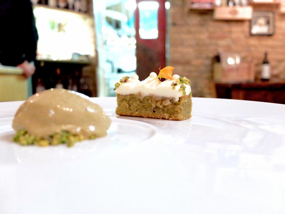 Photogallery






Our dinner at Cum Quibus in San Gimignano, portrayed by Tanio Liotta. We start with Fake green olive, garlic, oil and chilli pepper, olive crumble 









Mezzovo®: egg yolk, soffice di pecorino di Pienza, truffle, a classic by Sparacino. It’s even a trademark...









Pearl of liver with squid ink. Very good and persistent









Pizza liquida: mousse of bread, tomato, anchovies, oregano









Squid, panzanella, Parmigiano, basil, balsamic vinegar. The squid is seared, filled with panzanella, plus tomato jus, drops of balsamic vinegar, a wafer of Parmigiano and both fresh and fried basil









Bufala di capra e tartufo: fake mozzarella made with a mousse of goat cheese









Liver, mackerel, vinsanto, capers, lard









Foie gras Bavarian mousse, gel of miso, liquorice, chilli pepper, shallot, sea weeds. Great balance, a very elegant and aromatic dish









Buttons of lamb sweetbreads, garam masala, sour cream, fennel









Cannelloni with rabbit and puttanesca scauce









Tagliolini, ‘nduja, lime, mussels and horseradish. Pure deliciousness









Risotto, ajoblanco, pepper chutney, anchovy colatura, anchovies from the Sea of Cantabria. Pure deliciousness, part two









Octopus, burrata, umeboshi and sake. They cook the octopus for eight hours in sake, then cream of burrata, umeboshi, plum sauce and fresh plums









Veal tongue, sauce of oyster, fresh shallot. Very good









Pigeon from Moncucco, pigeon sauce, seeds, grapes. There’s the raw fillet too. Sparacino shows he has perfectly mastered the use of meat









Meringata: quark gelato, delicate meringue, sugarless cream 






