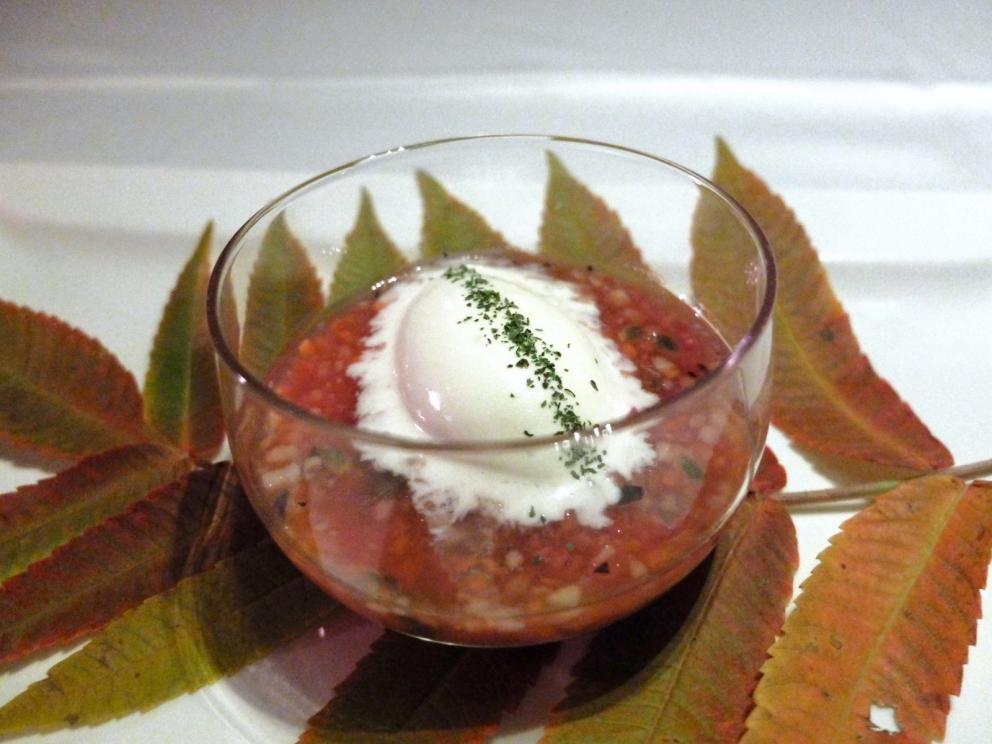 Photogallery






Our dinner at Kavcic, portrayed by Tanio Liotta. The appetizers are dedicated to the "late harvest": Barbera brittle, then Egg, potatoes, white truffle and dried tomato, finally Foie gras on a toast with raspberries, «it is tradition to eat goose on Saint Martin’s in Slovenia»









Anchovies from Istria, oil, lemon, rosemary, squid ink, pecorino, cheese, wheatgrass, glasswort and oil and orange, «our new interpretation of the classic fishermen’s sandwich»









Fake rice: Celeriac, smoked trout, powdered vegetables (parsley, carrots, tomato). A now classic trompe-l'œil, Tokuyoshi or Tassa come to mind









Fake pasta, «summer memory»: Adriatic squid, tomatoes from the Vipava valley, tomato sauce, dried crispy basil, «a play on temperatures and textures»









Oyster for all: oyster macerated in honey, then seasoned with extra virgin olive oil and cooked in its water. The pearl is made of frico









Third trompe-l'œil, fake gnocco, as it’s Octopus cooked in pancetta soup, with sauce of scampi and prawn carapace









Wild goose, purple cabbage in gel, crispy, boiled and as a sauce, and apple









Sausage in red wine, radicchio cooked with mustard, «at the Christmas market in Ljubljana it’s typical to eat sausage with ciccioli and mulled wine»









Bear cheek, jowl bacon, corn, lard and beetroot sprouts. The bear comes from the lake of Bled, its cheek is cooked at 74°C









«Slovenia is the land of juniper. So I make a gin I use to aromatise this pre-dessert»









Persimmon and chestnuts, «in Slovenia persimmons are called "golden apples", so I add gold leaves»






