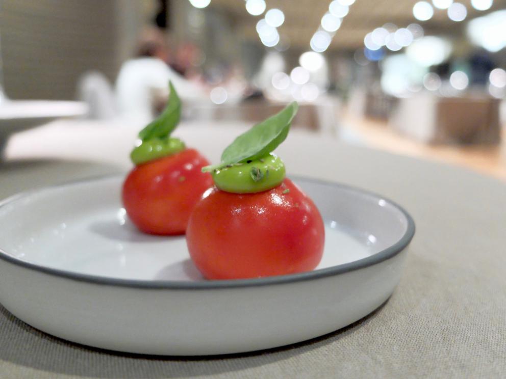 Photogallery






Our journey as portrayed by Tanio Liotta. We start with a long series of entrees, like Sausage from Bra with leeks and cabbage wafer 









Quenelle of scampi, cream of veal brains, catalogna chicory and ginger 









Mousse of parsley and anchovies









Tartufino with hen paté, onions, Porto and powdered mushrooms 






