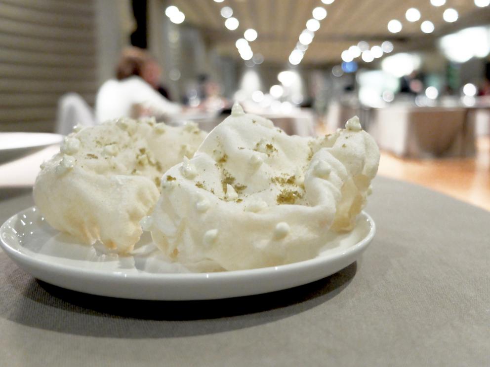 Photogallery






Our journey as portrayed by Tanio Liotta. We start with a long series of entrees, like Sausage from Bra with leeks and cabbage wafer 









Quenelle of scampi, cream of veal brains, catalogna chicory and ginger 









Mousse of parsley and anchovies









Tartufino with hen paté, onions, Porto and powdered mushrooms 









Mozzarellina, tomato and basil






