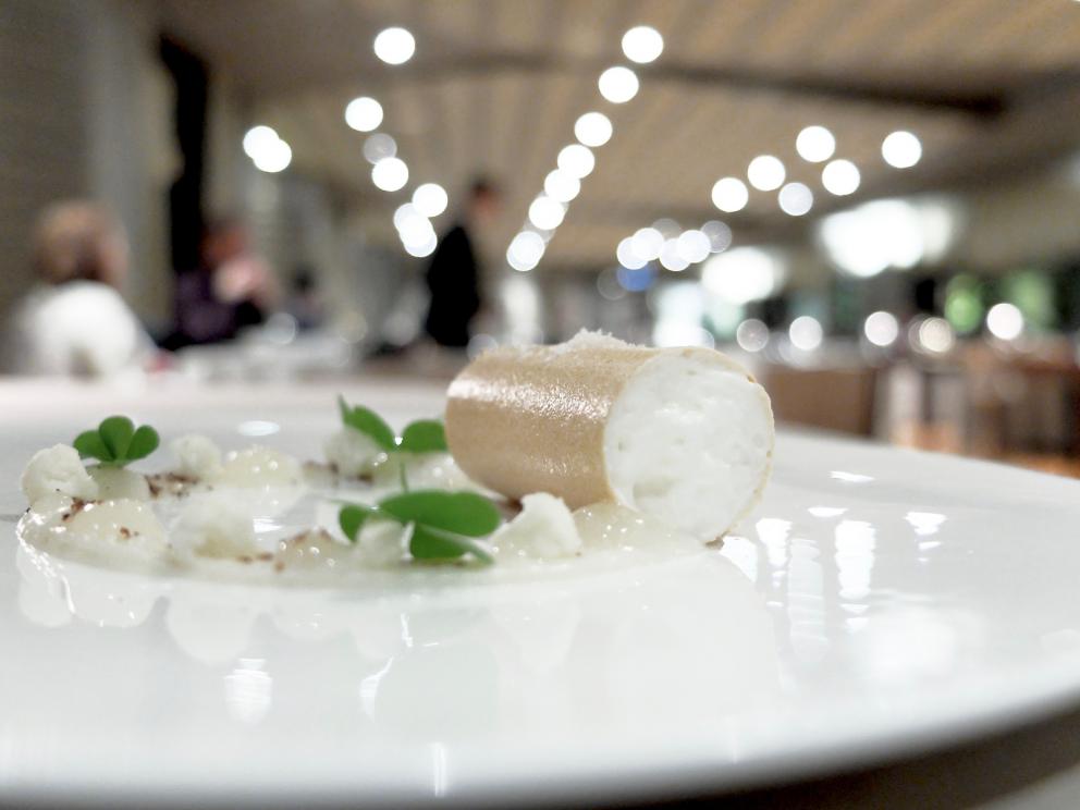 Photogallery






Our journey as portrayed by Tanio Liotta. We start with a long series of entrees, like Sausage from Bra with leeks and cabbage wafer 









Quenelle of scampi, cream of veal brains, catalogna chicory and ginger 









Mousse of parsley and anchovies









Tartufino with hen paté, onions, Porto and powdered mushrooms 









Mozzarellina, tomato and basil









Wafer of Senatore Cappelli wheat, buffalo milk butter and wild fennel









Grissino and salami









Steamed bun, veal tongue and bagnetto rosso









Bread, butter and oil, powdered garlic and Pomodoro






