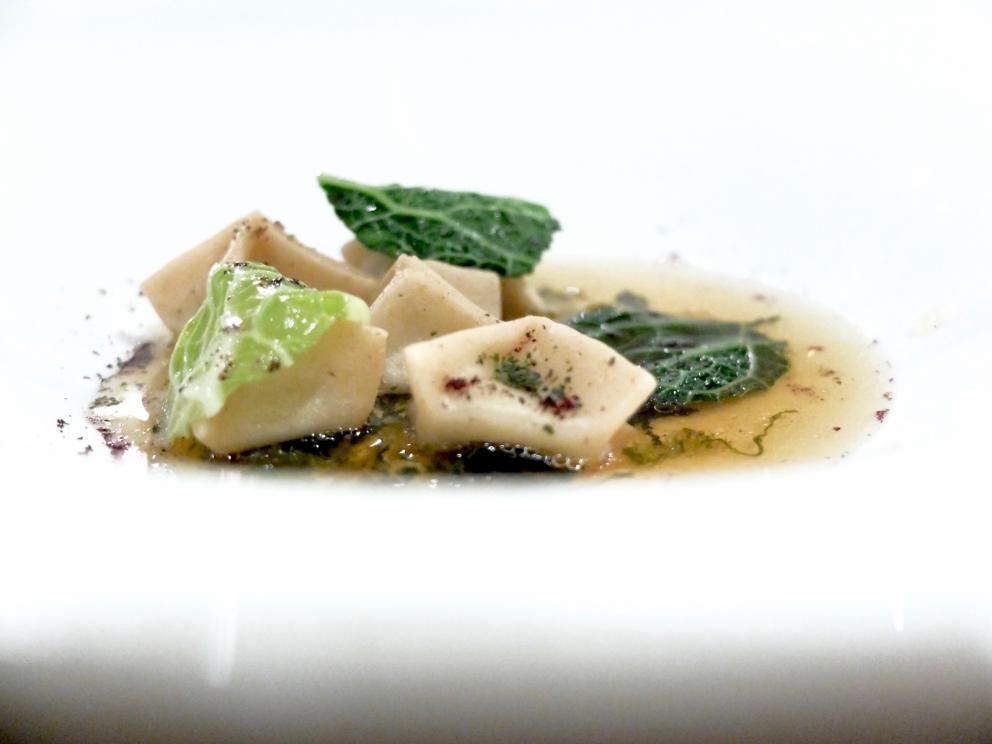 Photogallery






Our journey as portrayed by Tanio Liotta. We start with a long series of entrees, like Sausage from Bra with leeks and cabbage wafer 









Quenelle of scampi, cream of veal brains, catalogna chicory and ginger 









Mousse of parsley and anchovies









Tartufino with hen paté, onions, Porto and powdered mushrooms 









Mozzarellina, tomato and basil









Wafer of Senatore Cappelli wheat, buffalo milk butter and wild fennel









Grissino and salami









Steamed bun, veal tongue and bagnetto rosso









Bread, butter and oil, powdered garlic and Pomodoro









Cauliflower cannolo, mousse of Seirass del Fen, almond and lemon 









Raw amberjack, beetroot in carpione and pepper...









...followed by beetroot "nature"









Toasted bread, butter, Jerusalem artichoke, preserved garlic and white truffle from Alba









Raw meat, turnip tops, sea urchins and Murazzano









Raw meat, broth with white truffle from Alba









Chiocciole di Cherasco, savoy cabbage, lard and “preserved” garlic









Fried Jerusalem artichoke and white truffle from Alba









Egg alla Rossini and white truffle from Alba. The egg is cooked at low temperature. Plus there-s the foie gras mousse, Madeira, pan brioche and balsamic vinegar 









Vitello “tonné”









Vegetables, quail egg, cream of leek, Jerusalem artichoke and mushrooms 






