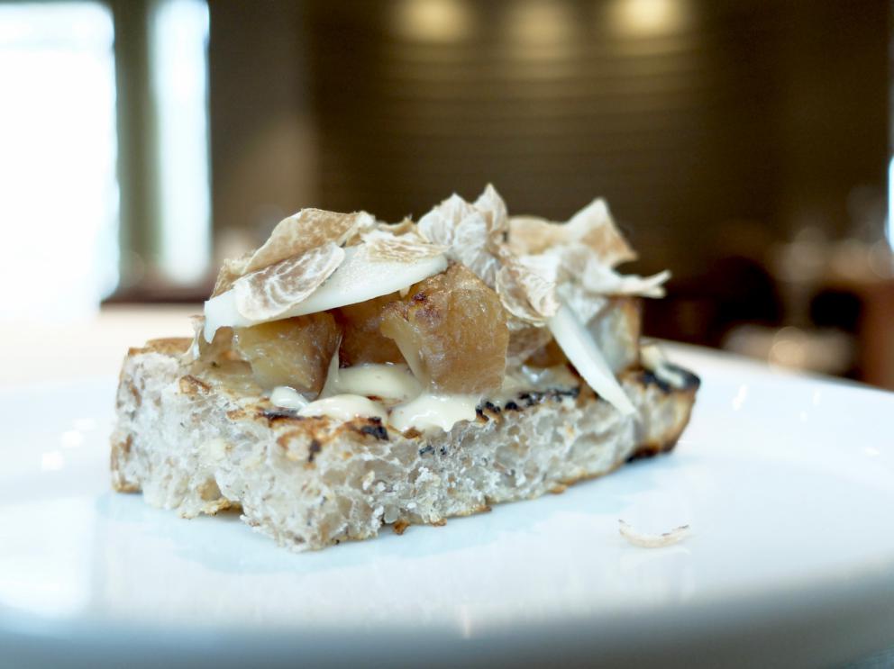 Photogallery






Our journey as portrayed by Tanio Liotta. We start with a long series of entrees, like Sausage from Bra with leeks and cabbage wafer 









Quenelle of scampi, cream of veal brains, catalogna chicory and ginger 









Mousse of parsley and anchovies









Tartufino with hen paté, onions, Porto and powdered mushrooms 









Mozzarellina, tomato and basil









Wafer of Senatore Cappelli wheat, buffalo milk butter and wild fennel









Grissino and salami









Steamed bun, veal tongue and bagnetto rosso









Bread, butter and oil, powdered garlic and Pomodoro









Cauliflower cannolo, mousse of Seirass del Fen, almond and lemon 









Raw amberjack, beetroot in carpione and pepper...









...followed by beetroot "nature"






