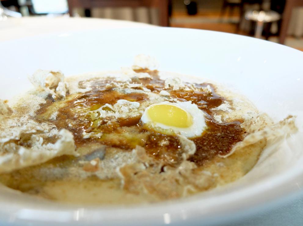 Photogallery






Our journey as portrayed by Tanio Liotta. We start with a long series of entrees, like Sausage from Bra with leeks and cabbage wafer 









Quenelle of scampi, cream of veal brains, catalogna chicory and ginger 









Mousse of parsley and anchovies









Tartufino with hen paté, onions, Porto and powdered mushrooms 









Mozzarellina, tomato and basil









Wafer of Senatore Cappelli wheat, buffalo milk butter and wild fennel









Grissino and salami









Steamed bun, veal tongue and bagnetto rosso









Bread, butter and oil, powdered garlic and Pomodoro









Cauliflower cannolo, mousse of Seirass del Fen, almond and lemon 









Raw amberjack, beetroot in carpione and pepper...









...followed by beetroot "nature"









Toasted bread, butter, Jerusalem artichoke, preserved garlic and white truffle from Alba









Raw meat, turnip tops, sea urchins and Murazzano









Raw meat, broth with white truffle from Alba









Chiocciole di Cherasco, savoy cabbage, lard and “preserved” garlic









Fried Jerusalem artichoke and white truffle from Alba









Egg alla Rossini and white truffle from Alba. The egg is cooked at low temperature. Plus there-s the foie gras mousse, Madeira, pan brioche and balsamic vinegar 









Vitello “tonné”






