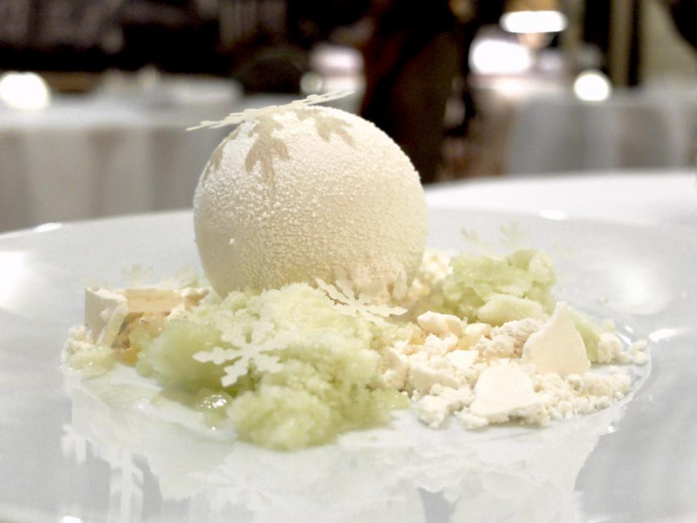 PhotogalleryOur dinner at Paolo Griffa&rsquo;s, in the photos by Tanio Liotta. We start with a long selection of appetisers. In this case, Trout marinated in beetroot juice 
Savoury churros with squid ink
Fried bread and smoked eel 
Cone of goat cheese and olives 
Moscow Mule in a sphere of white chocolate 
Jerusalem artichoke wafers with hazelnut oil, lovely
Spheres of fontina
The delicious homemade bread, with mother yeast, whole-wheat flour and seeds
Shabu shabu with ox leg from Carr&ugrave;, broth with Sansho pepper, rolled tongue in salm&igrave; with bagnetto verde, focaccia with olives.&nbsp;A great dish. Its elements also appear in the three following photos
Cromesquis with fontina and clementine mostarda, potato spiral, katsuobushi and scallop mayonnaise, nest of potatoes with quail egg and truffle. Here&rsquo;s the nest. The rest in the following two photos
Mashed potato with chives, Calvisius Da Vinci caviar, tzatziki sauce and takoyaki.&nbsp;Very, very good
Capunet with cabbage leaves, purple cabbage coleslaw with mustard and braised oxtail, nachos with polenta flour and BBQ sauce
Preparing the broth for the...
...Tortellini in a broth of capon, royal with morels. The broth is perfect. And so are the tortellini
Lobster tail cooked on the bbq, green curry sauce, roasted cauliflower, carrots and cumin, cashew nuts and sultanas in grappa
Venison fillet seared and glazed with pine resin, powdered pine, scorzonera truffle with coffee sauce, miso, hazelnuts, chestnuts cooked in venison jus and rosemary. Another great dish
Toasted bread with lard, honey and pollen 
