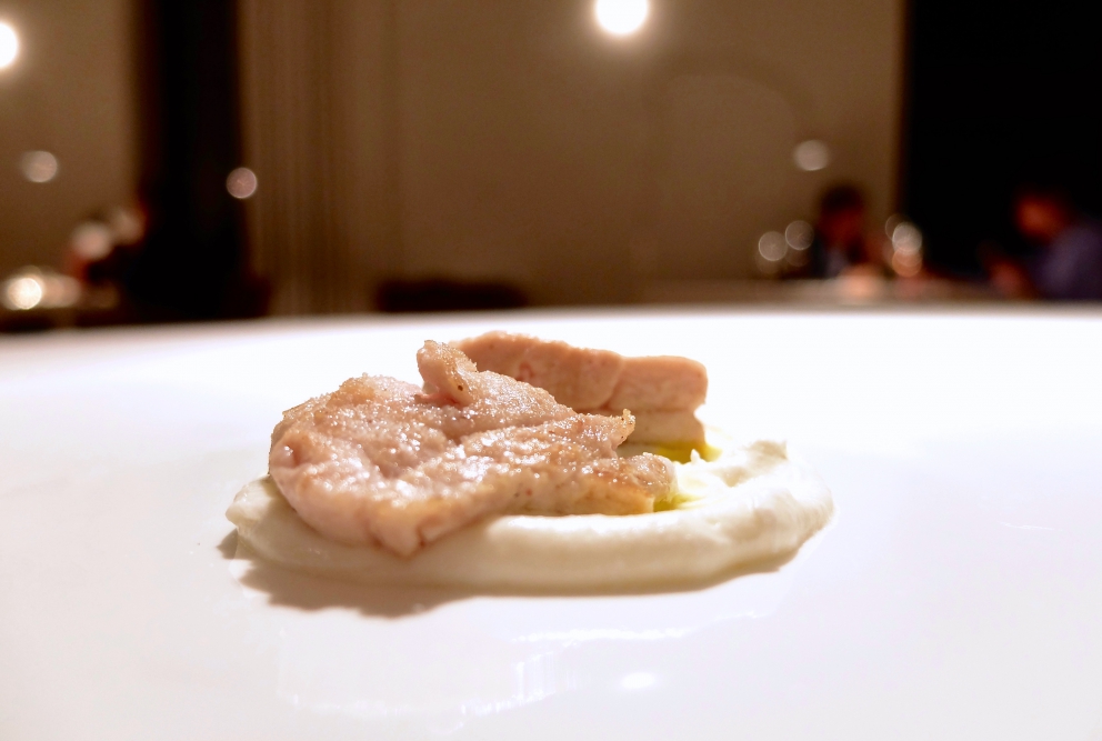 Galleria fotografica






L'eccezionale cena al Reale di Castel di Sangro, regno di Niko Romito, nella fotogallery firmata Tanio Liotta (mentre la foto sopra dello chef è di Brambilla-Serrani) 









Amuse bouche: Soffice di pistacchio salato, Ravanello marinato, Pane e ragù, Pomodoro pelato arrosto glassato al miele, Patata sotto la cenere (Foto Tanio Liotta)









Infuso di bietola









Mandorla e misticanza alcolica









Spigola, capperi e prezzemolo









Calamaro, pepe rosa e lattuga









Cocomero e pomodoro









Pancetta e sedano rapa









Tortelli con pollo, sedano e maggiorana






