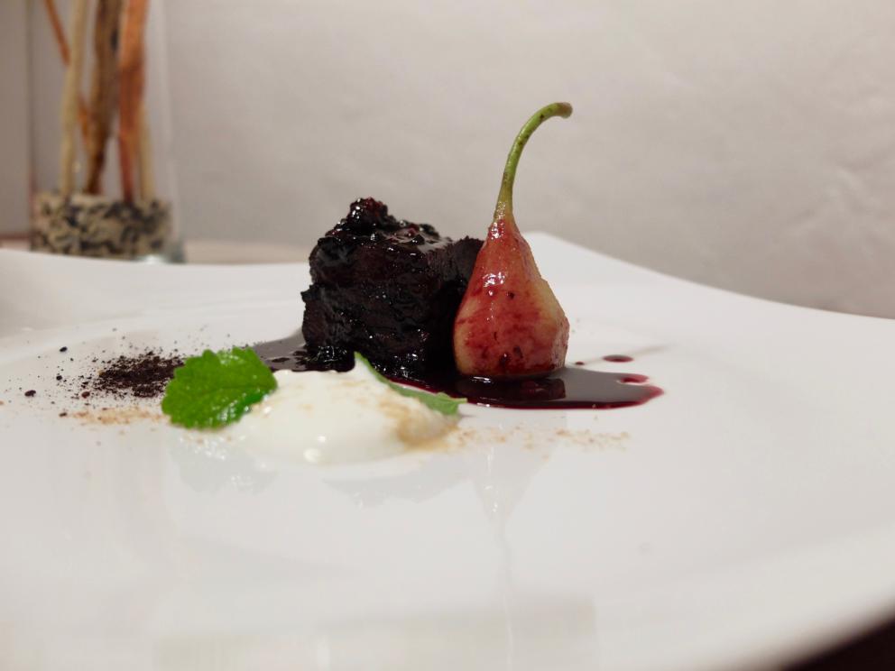 Photogallery






Our nice dinner in the photos by Tanio Liotta. Starting with the appetizers: Wafers of rice from Sibari (black and whole rice) with ketchup and 'nduja









Buckwheat biscuits, blue cheese, salted nuts 









Salted codfish croquettes 









Hemp wafer, cucumbers, pecorino, kiwi and mackerel 









Cow’s milk ricotta, tomato gel, vinegar, dehydrated and powdered black olives









Courgette roll with potatoes from Sila, egg yolk, mustard sauce, cream of blue cheese and anchovy and courgette flower 









Tartare of Podolica, mustard mayonnaise, marjoram, fig molasses and toasted olive mousse 









Seared octopus, cream of almonds, rocket salad water, wafer of potatoes from Sila with squid ink 









Rabbit terrine, crispy pan brioche, onions from Tropea, reduced broth of licorice  









Rice from Sibari, late orange from Trebisacce in powder and mousse, ginger, seared squid









Fusilloni di Gragnano cooked in pea water, cream of pecorino, powdered tomato and crispy peppers 






