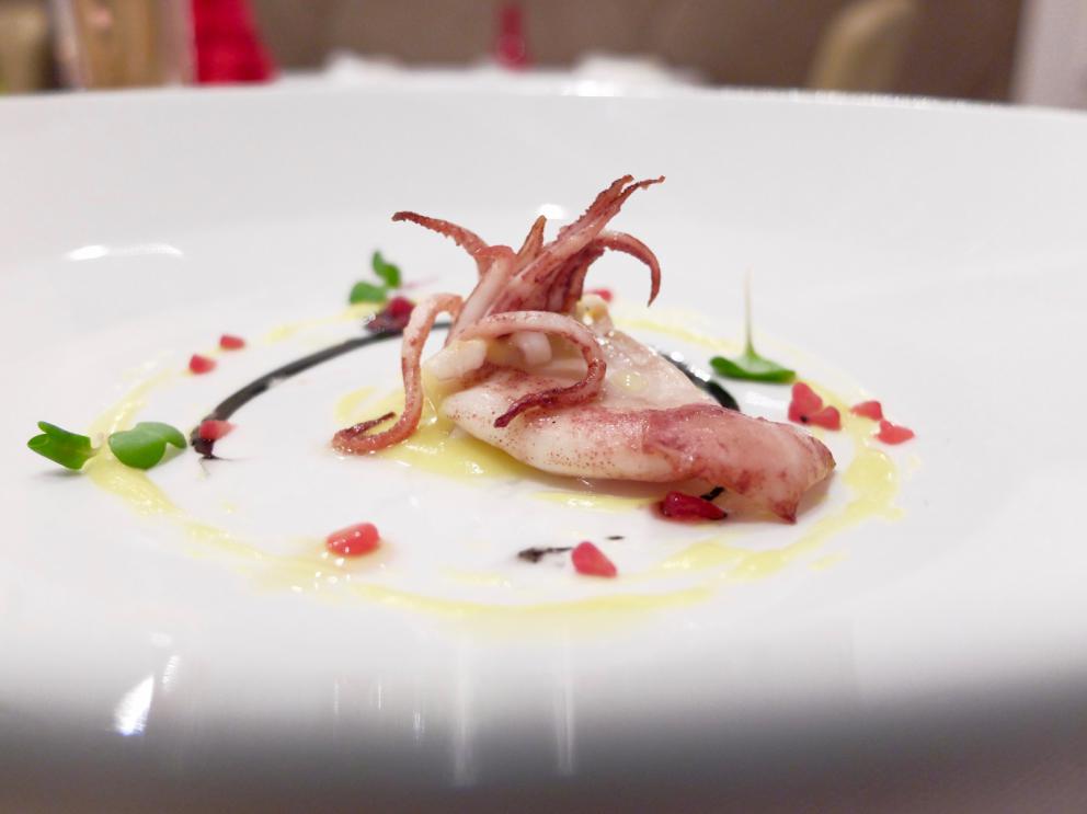 Photogallery






Our dinner at Gambero Rosso in the photos by Tanio Liotta. We start with the appetizers: Focaccina with lampuga, capers and yellow date tomatoes









Pinsetta with alalunga tuna and red date tomatoes









Prawn and lard sandwich









Corallino tomato filled with burrata and scales of tuna bottarga









Raw scampi, cucumber granita and Siberian caviar









Tris of tartare: this one is with tuna, red onions and cherry tomatoes…









Second tartare: amberjack, black olives, pesto of capers, oil aromatised with vanilla and tomato confit









Third: grouper and mango









Wild octopus from the Ionian Sea cooked at low temperature, smoked potatoes, yellow and red date tomatoes









Amberjack tataki, aubergine, fondue of caciocavallo di Ciminà, sauce of date tomatoes









Spaghettone with burrata, raw red prawns, organic tomato sauce, bottarga di muggine









Grouper back, Jerusalem artichokes (as an emulsion and as crispy petals), peach and drops of licorice: delicious






