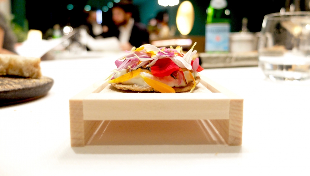 Galleria fotografica






Pane burro e alici, : il primo appetizer di una cena di gran livello, da Yoji Tokuyoshi. La fotogallery è di Tanio Liotta









Pastinaca fritta, trota salmonata






