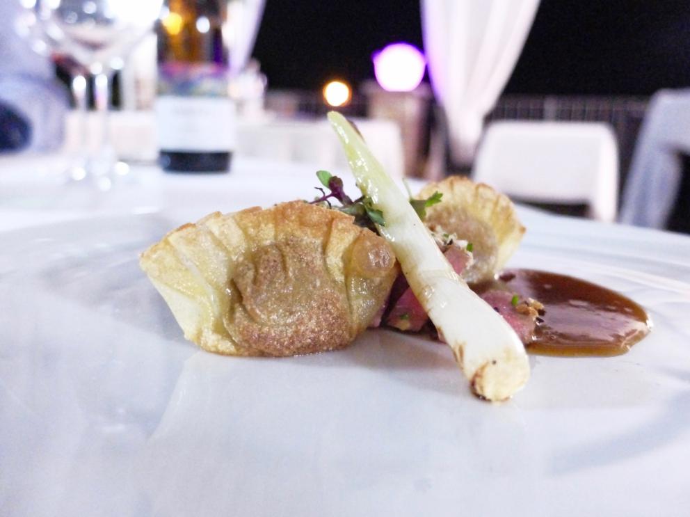 Photogallery






Mammoliti with patron Ventura and the staff: 12 people. Portuguese Pedro Demetrio is the sommelier. Photos by Tanio Liotta









We start with the appetizers: Tuile with squid ink and tuna mousse  









Beef steak flower (Heliconia mariae) and sweet peach 









Tube of bechamelle and jowl bacon 









Goat cheese éclair 









Radish with sesame brittle and cream of anchovies 









Potato scamorza with carbonara cream 









Fermented celeriac pastry with Timut pepper 









Non ci sento bene: roasted abalone with yakitori and tonkatsu sauce, a seasoning of chilli pepper, red shiso and plums









Agastache ravioli, scampi tartare, green shiso granita









Steamed bun with brown crab









Emmental al mare: calamari, brown crab and panzanella extract









Pomod’oro, a homage to artist Arnaldo Pomodoro: tomato in its essence, burrata mousse, water aromatised with rhum agricole. A little too sapid









The other side of the  Pomod'oro: burrata mousse with tomato water foam and four types of basil: lemon, purple, sanremo and licorice









Pomod'oro, again: yellow and red date tomatoes, whole wheat frisella with tomato confit and water from six types of tomato









Foie gras, gado gado. Gado gado is a typical Indonesian side dish made with vegetables and peanut sauce









Cromesqui di foie gras, a sort of croquette









Spaghetti BBQ









Un giorno di ordinaria follia: beetroot cooked in a crust of salt, peaches, Ethiopian coffee. Delicious









Re dei fiumi: arctic char, anchovies, crayfish, vermouth, lovage infusion and celery. A great dish









Sweetbreads in elderberry civet, ovoli and gallinacci salad, blackberries






