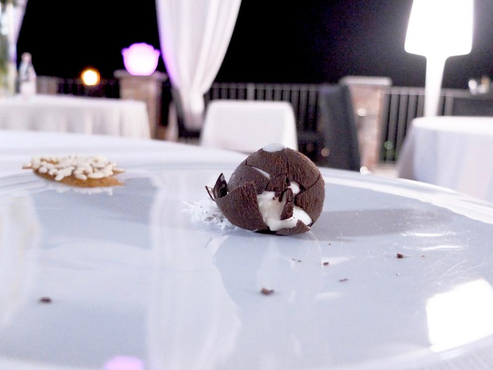 Photogallery






Mammoliti with patron Ventura and the staff: 12 people. Portuguese Pedro Demetrio is the sommelier. Photos by Tanio Liotta









We start with the appetizers: Tuile with squid ink and tuna mousse  









Beef steak flower (Heliconia mariae) and sweet peach 









Tube of bechamelle and jowl bacon 









Goat cheese éclair 









Radish with sesame brittle and cream of anchovies 









Potato scamorza with carbonara cream 









Fermented celeriac pastry with Timut pepper 









Non ci sento bene: roasted abalone with yakitori and tonkatsu sauce, a seasoning of chilli pepper, red shiso and plums









Agastache ravioli, scampi tartare, green shiso granita









Steamed bun with brown crab









Emmental al mare: calamari, brown crab and panzanella extract









Pomod’oro, a homage to artist Arnaldo Pomodoro: tomato in its essence, burrata mousse, water aromatised with rhum agricole. A little too sapid









The other side of the  Pomod'oro: burrata mousse with tomato water foam and four types of basil: lemon, purple, sanremo and licorice









Pomod'oro, again: yellow and red date tomatoes, whole wheat frisella with tomato confit and water from six types of tomato









Foie gras, gado gado. Gado gado is a typical Indonesian side dish made with vegetables and peanut sauce









Cromesqui di foie gras, a sort of croquette









Spaghetti BBQ









Un giorno di ordinaria follia: beetroot cooked in a crust of salt, peaches, Ethiopian coffee. Delicious









Re dei fiumi: arctic char, anchovies, crayfish, vermouth, lovage infusion and celery. A great dish









Sweetbreads in elderberry civet, ovoli and gallinacci salad, blackberries









Tokyo-Guarene: beef marinated in barley miso, jus of kombu seaweed









The same beef "in the shape of sashimi" with crispy rice and seaweed









Serra: in a bubble of isomalt and vinegar «I add everything that grows in my greenhouse: flowers, vegetables, herbs...»






