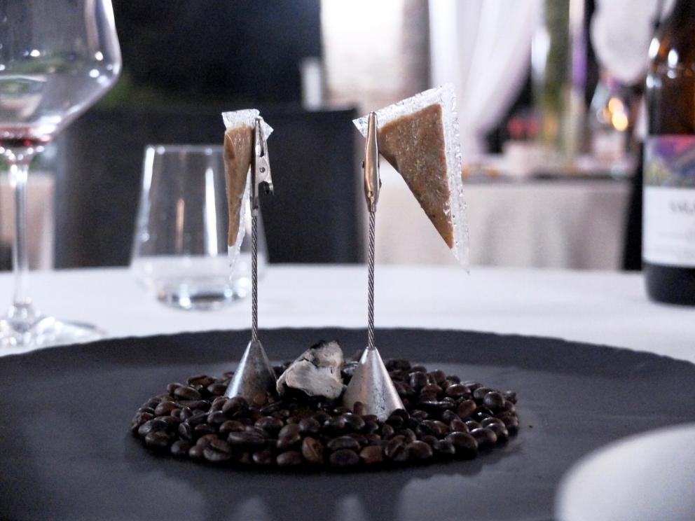 Photogallery






Mammoliti with patron Ventura and the staff: 12 people. Portuguese Pedro Demetrio is the sommelier. Photos by Tanio Liotta









We start with the appetizers: Tuile with squid ink and tuna mousse  









Beef steak flower (Heliconia mariae) and sweet peach 









Tube of bechamelle and jowl bacon 









Goat cheese éclair 









Radish with sesame brittle and cream of anchovies 









Potato scamorza with carbonara cream 









Fermented celeriac pastry with Timut pepper 









Non ci sento bene: roasted abalone with yakitori and tonkatsu sauce, a seasoning of chilli pepper, red shiso and plums









Agastache ravioli, scampi tartare, green shiso granita









Steamed bun with brown crab









Emmental al mare: calamari, brown crab and panzanella extract









Pomod’oro, a homage to artist Arnaldo Pomodoro: tomato in its essence, burrata mousse, water aromatised with rhum agricole. A little too sapid









The other side of the  Pomod'oro: burrata mousse with tomato water foam and four types of basil: lemon, purple, sanremo and licorice









Pomod'oro, again: yellow and red date tomatoes, whole wheat frisella with tomato confit and water from six types of tomato









Foie gras, gado gado. Gado gado is a typical Indonesian side dish made with vegetables and peanut sauce









Cromesqui di foie gras, a sort of croquette









Spaghetti BBQ









Un giorno di ordinaria follia: beetroot cooked in a crust of salt, peaches, Ethiopian coffee. Delicious









Re dei fiumi: arctic char, anchovies, crayfish, vermouth, lovage infusion and celery. A great dish









Sweetbreads in elderberry civet, ovoli and gallinacci salad, blackberries









Tokyo-Guarene: beef marinated in barley miso, jus of kombu seaweed









The same beef "in the shape of sashimi" with crispy rice and seaweed









Serra: in a bubble of isomalt and vinegar «I add everything that grows in my greenhouse: flowers, vegetables, herbs...»









Thai & Co.: coconut brittle, heart of mango and Tonka beans






