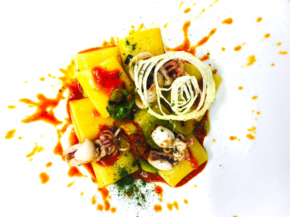 Photogallery






Mario Cornali, Collina, Almenno San Bartolomeo (Bergamo)

Stewed snails from Almenno, fumet of powdered corn from Prato – This dish is the consequence of the meeting with Andrea Togni, a young snail breeder from Almenno. I was inspired by the fact that I had an organic snail farm only two kilometres from home









Antonio Cuomo, Hostaria del Relais San Lorenzo, Bergamo

Dreaming… Cesar salad – We’ve rebuilt a great classic by changing all its textures, with water of Parmigiano, iceberg salad ice cream and confit tomato mousse









Giuliano Pellegrini, Lio Pellegrini, Bergamo

Salad with tripe, tuna, fried polenta, cucumber and white beans from Soragna – Tripe is a dish I wanted to change because I always had a good memory of it. My grandmother Alice made an excellent tripe stew...









Antonio Borruso, Umami, Bormio (Sondrio)

Neve al sole [Snow in the sun] – A dessert uniting saffron, litchi and a white chocolate mousse









Enrico and Roberto Cerea, Da Vittorio, Brusaporto (Bergamo)

Steamed king crab with hazelnut praliné and bottarga – An intriguing and delicious dish, where the white and reddish meat, firm and as sweet as honey, is finely matched by the sapidity of bottarga, much rougher and stronger. All this paired with the fattiness and crispiness of the best hazelnut in the world, the tonda gentile from Cortemilia









Nadia and Giovanni Santini, Dal Pescatore, Canneto sull'Oglio (Mantua)

Mountain potato cream with poached eggs, tuna bottarga, asetra royal caviar and capers – A great dish from Dal Pescatore’s tradition yet conceived and prepared by the new generation in the kitchen, that is to say by Giovanni Santini – photo by Culinaire Saisonnier-Dirk Kerstens









Enrico Bartolini, Devero, Cavenago di Brianza (Monza Brianza)

Risotto Arlecchino – Sauce below, rice on top. A return to the Baroque with a modern interpretation









Daniel Facen, Anteprima, Chiuduno (Bergamo)

Tuna salad with sour egg, purple potatoes and olive oil – It’s like a Salad Niçoise in which the tuna is seared and then cooled in water and ice. The purple potatoes have different textures, in pieces, as a small purée and dehydrated. The tomatoes are confit, the French beans are cooked with ultrasounds, the egg in vinegar and the oil is in a sugar capsule, with anchovies from the Cantabrian Sea









Davide Oldani, D’O, Cornaredo (Milano)

Milanese style apple marrow – Because it represents the tradition of a Milanese “dish” but with the lightness of good modern cooking









Stefano Cerveni, Due Colombe, Corte Franca (Brescia)

Warm spaghetti, scampi, sweet paprika and Calvisius Tradition caviar – Luxury and flavour in a dish full of careful simplicity. The service temperature at 40°C enhances the aromas of and the pleasure to the highest level









Fabio Abbattista, Leone Felice de L'Albereta, Erbusco (Brescia)

Lavarello alla mugnaia, tofeee di cavolfiore e calamondino - This dish is today the most explicit declaration of my cuisine: after 2 years discovering the territory of Franciacorta and thanks to the special relationship developed with <strong>Ferdinando Soardi</strong>, a fisherman in Monte Isola, I chose to give voice to the extraordinary freshwater fish, in this case lavaret









Silvio Salmoiraghi, Acquerello, Fagnano Olona (Varese)

Stewed sturgeon – We love this dish made with sturgeon because it represents the use of freshwater fish in Italy. It’s a version of the sturgeon prepared in Ferrara









Riccardo Camanini, Lido 84, Gardone Riviera (Brescia)

Double buttons with ricotta, anchovies, lemon and turnips – This dish appeared in the menu two weeks ago: it is minimalistic, simple, clean. It offers the classic flavour of ricotta, lemon and anchovies but doesn’t play only with the roundness because it includes the “crispiness” of the turnips. These vegetables, by nature, have irregular fibres; this irregularity can thus be sensed when chewing, and it’s unusual. It’s a double button because it has one slice of turnip below and one on top, and in between there’s the button which is visible – between the translucent slices of turnip – and ready to burst in the mouth









Stefano Baiocco, Villa Feltrinelli, Gargnano (Brescia)

Piglet from Orvieto "alla diavola" – With a cream of wild herbs. The palate is intrigued by the fat and acid notes, the bitter leaves and the spicy touches, the soft and crispy parts...






