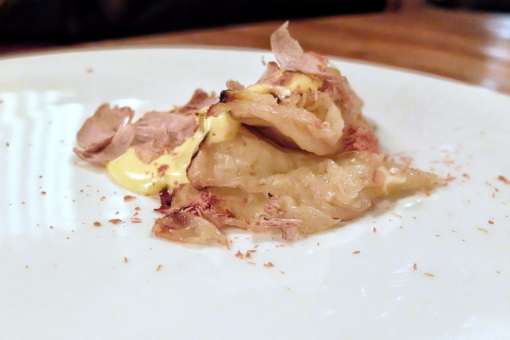 Photogallery






Enrico Crippa, Piazza Duomo, Alba (Cuneo)

Prawn and radicchio from Treviso cocktail – It’s a take on prawn cocktail with radicchio from Treviso first vacuum cooked and then opened as if it were a water lily. The prawn is seasoned with smoked pancetta cooking water. Then prawn bisque and a drop of shiso vinegar. Hence the classic dish acquires a new dimension, seasoned with choron sauce, which is basically a Béarnaise sauce with tomato









Andrea Ribaldone, I Due Buoi, Alessandria

Fassone beef agnolotti – Subtitle: “Memories of a trip to Japan”. Because I unite a true Piedmontese classic with a typical Japanese technique, soba in ice. Hence: cold agnolotti, in ice, with the intensity of the stuffing enhanced by the low temperature. I connect with the territory: not having agnolotti in the menu, in Piedmont, is blasphemy. However, I present them almost crispy. I took the recipe from my aunt, from Lu Monferrato, and remembered when as a child I would eat her agnolotti as soon as she made them, still raw and callous









Riccardo Aiachini, La Fermata, Alessandria

Chicken alla Marengo... – It’s an ancient recipe dedicated to Napoleon after the battle he won against the Austrians in June of 1800. With a contemporary take, of course









Davide Palluda, All’Enoteca, Canale (Cuneo)

Salted codf with milk and onion caramel – A veil of pungent and sweet caramel, with dried onion amplifying its flavour, on top of the salted cod cooked with milk. A sumptuous and intrigating dish, with white and milky tones, connected with my past and the history of many regions that don’t have any sea but have always been dreaming of it when cooking









Marc Lanteri, Al Castello di Grinzane, Grinzane Cavour (Cuneo)

Marco Martini’s Fassone steak tartare, light whole grain mustard mayonnaise and Parmigiano matured 30 months – This dish is a classic from the Langhe, to which I give a touch of France thanks to the light whole grain mustard mayonnaise









Barbara Scabin, Blupum, Ivrea (Torino)

L'isola galleggiante dei cugini d'Oltralpe rivisto al contrario [The floating island of the cousins from the other side of the Alps, seen upside down] – Quoting Wikipedia: it’s a relatively light and moderately sweet dessert, so much so that if prepared with the necessary attention, it can also be eaten by people suffering from diabetes, cardiac and celiac diseases









Marco Rossi, La Mugnaia, Ivrea (Torino)

Testacoda – These are cheeks cooked very slowly, tail wrapped in cabbage and fillet tataki with horseradish. In other ways, it’s Piedmontese fassone from the Langhe to Japan…









Marta Grassi, Tantris, Novara

Prospettiva nord: baccalà e culatello s’incontrano [Looking North, salted cod and culatello meet] – Two elements, two Northern regions, the former sober and simple, the latter opulent, meet and melt









Antonino Cannavacciuolo, Villa Crespi, Orta San Giulio (Novara)

Prawns, egg and tomato – My personal play with marine textures. This fake mini sunny side up egg is my south with earthly aromas such as tomato and inside a tartare of raw prawns. Red prawn from Sicily is still one of my favourite crustaceans, it’s a part of my life (photo credits Viaggiatore Gourmet)









Christian Milone, Trattoria Zappatori, Pinerolo (Torino)

Egg and eggs – Egg yolk with truffle, caviar, celery broth and parsley buttons... with herbs. There’s a world inside, it pulls down prejudgements and popular beliefs having everyone’s taste agree









Christian Meloni Delrio, Casa Baladin, Piozzo (Cuneo)

A cage made with quinoa, scampi and burrata – A simple yet flavourful dish, perfectly matched with our Wayan beer, a saison with scents of pepper









Davide Scabin, Combal.zero, Rivoli (Torino)

Saltimbocca alla Combal.zero – When you see a slice of prosciutto and some sage on top of a slice of meat you know it’s a "saltimbocca alla romana”. As of today, when you see a slice of prosciutto and some sage on a pasta lasagna (the egg-pasta must be at least 4 mm thick), you’ll know it’s a “saltimbocca alla Scabinsky”. The only variation: 3 different prosciuttos are used, one from Piedmont, one from Parma and one from Tuscany (from the great Fracassi)









Igor Macchia, La Credenza, San Mauro Torinese (Torino)

Felicetti Conchiglioni with squid ink, mussels, potatoes, chicory and candied ginger – All the flavour of Italian tradition plus the lightness of the Japanese one









Luca Zecchin, Guido da Costigliole, Santo Stefano Belbo (Cuneo)

Steamed and then roasted duck thigh with Abate pears, honey and pepper from Val di Maggia – A dish that encloses our tradition and connects our borders in Italy









Ugo Alciati, Guido, Serralunga d'Alba

Cardoons pears and anchovies – An unusual and intriguing pairing, the meeting of three Piedmontese ingredients that aren’t normally matched: hunchback cardoons from Nizza Monferrato, Madernassa pear and salted anchovy









Massimiliano Musso, Cà Vittoria, Tigliole d’Asti (Asti)

Rabbit, artichokes, liquorice and vegetal notes – I’m proud of this dish because in Piedmontese tradition roasted rabbit is always present in the Sunday lunch menu. I enriched it with a modern cooking technique (that is to say low temperature), pairing it with artichokes cooked in a vacuum with oil aromatised with toasted and blended peels and a liquorice mayo. Finally herbs, a vegetal touch coming from my kitchen garden









Claudio Vicina, Casa Vicina a Eataly, Torino

Kabuki 2013 – From 2013 onwards, it has undergone many changes. It’s a complete main course in terms of nutrients and calories. It was born as a starter in ancient times (tartrà). It then became more refined, in the shape of a pie, and today it’s a complete vegetarian dish. It’s called Kabuki because of it’s an explosion of colours, vegetables (4 or 5) and flavour. We serve it thus: a pie made with courgettes and Grana Padano matured 24 months in the centre of the dish. Finally, on top of the pie, we carefully put the egg yolk breaded with brioche crumbles fried in extra virgin olive oil









Matteo Baronetto, Del Cambio, Torino

Lasagne with sea lettuce and veal meat sauce (without tomato) – The sea lettuce lasagne is an almost natural and spontaneous version of Gualtiero Marches’s lasagne made with green pasta and pheasant meat sauce which I made again and again. It is natural and spontaneous in that the idea is not of giving a new take on the classic lasagne but a chance to a celiac to taste the primary taste of lasagne. The sea lettuce in fact shows no difference with the classic Italian green coloured pasta









Marcello Trentini, Magorabin, Torino

Puntarelle/Burrata/Anchovies- A delicious and complex snack uniting North and South... Hanging in the balance between bitter, sapid, sweet and umami









Alessandro Mecca, Spazio 7 – Torino

Pork belly, apple, oyster and ear – A journey across strong and delicate flavours, where the tradition of my territory is renewed in the dish by meeting the sea (photo by Edoardo Gatti)









Stefano Borra, Vo, Torino

Jerusalem artichoke cooked in two ways, cardoons au gratin, rabbit meat sauce, white truffle – My bagna caoda, served in a "balon”









Marco Sacco, Piccolo Lago, Verbania

Bottoni di lago – A dish that brings back the memory of the days spent by the lake as a child









Maurizio Macario, Nazionale, Vernante (Cuneo)

Smoked fario trout, its roe, acid curdle and gomasio – A new dish, Occitan-style. The iridea trout from the Maritime Alps is lightly smoked, served in a crispy cannolo (like a savoury version of chiacchiere), slightly sour goat’s and cow’s milk cream, with gomasio adding a sapid note









Christian and Manuel Costardi, Cinzia - Da Christian e Manuel, Vercelli

iNvidia – A sweet by Manuel, who created a new word: "cuocodolce". In his evolution, he’s getting closer and closer to the kitchen and his sweets are becoming real courses. This cake is born from the use of endive as a container for a cream of liquorice, plus almonds and capers









Agostino Buillas, Café Quinson, Morgex (Aosta)

Non di solo fumo... [More than smoke] – The disregarded veal sweetbreads deserve more! Served on a sour cream with chives, herring roe and juniper smoke






