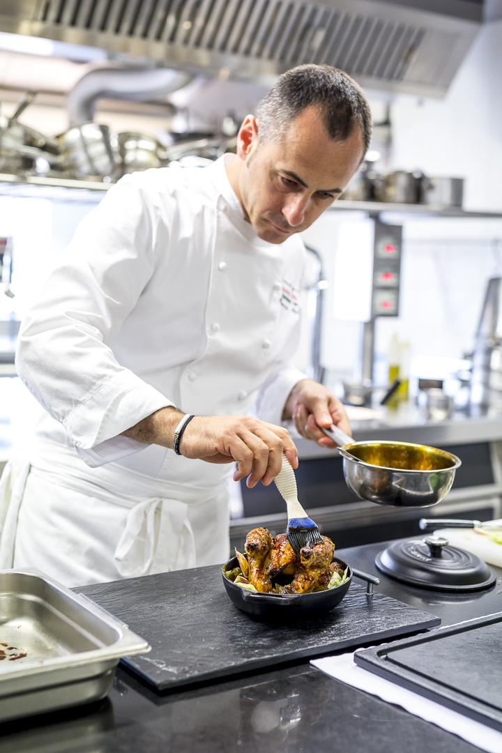 Photogallery






Together with the celebration, the report of a recent dinner at Imago inside hotel Hassler, with chef Francesco Apreda, much appreciated at Identità both professionally and as a person. As we said on the Guida Identità Golose 2017, "if you think about it, it’s a nice paradox: in the Eternal City, from the 6th floor of hotel Hassler, there’s a talented chef from Campania who makes you travel around the world for a few hours. There’s enough to make you forget the stereotype according to which Rome is so full of history it’s just concentrated on itself, and thus provincial". (Carlo Passera)









We start with Celeriac, peppers and ginger; Daikon with yuzu and black truffle; Radish with lime and gin: all in osmosis. There’s technique at the service of the creative mind, resulting in a debut that prepares the palate whetting the appetite. Followed by Egg in tempura, lime and fig mustard: delicious without trying hard to please









Foie gras and scones, Sweet Rain blend (2015): this, like most of the dishes by Apreda, is characterised by the blend of spices that originate from the chef’s long experience around the world (see also: I Sapori di Viaggio di Apreda). It was part of the "menu 10 anni"









Apreda with his blends. As we mentioned, the chef "interacts with the client, mixes territories and stories, draws from his experience in every continent and sums this up in spicy inspiration: he may add Napoli, Mumbai, and so on (he studied and defined a total of six aromas, each with a precise geographic origin: so it’s enough to add a pinch of London or New York. Your taste buds will be thankful "). The next dish, among the new ones in the menu, is truly fantastic: Seafood vegetable minestrone. One of the best, in a tasting menu that always has the highest quality. In this case potatoes, onion, celery, baby spinach, leek and parmigiano wafer meet a seafood broth made with kombu seaweed









Mozzarella di bufala INConsistenza, scapece di appiccatelli vesuviani, another voluptuous dish in the menu. Different textures of mozzarella (as a film, dehydrated, in a mousse, a sauce, in pieces, in gel...) with a pinch of Napoli, yet in the sense of a mix of herbs recalling the city









Scallop shabu in a carpaccio, yuzu and black truffle, turning upside down the litany of a mollusc often overused in fine dining, making its taste once again interesting. The photo, however, is of the Breaded scallops, shitake and black truffle, from 2007, in the anniversary menu: the same applies. The scallops filled with buffalo milk mozzarella, truffle and celery leaves had a different breading, instead of the classic Milanese style (breadcrumbs and flour) there’s now panko (Japanese breadcrumbs) and dry Indian rice flakes, while the sauce is made richer with shitake mushrooms: the dish, thus assembled, is served with a broth on the side, so as to enhance its textures. This is also Roberto E. Wirth’s favourite dish









Octopus and seaweeds, roots and Uma-Mia blend (2016): as in the case of the scallops, Apreda is never banal









The starters finish with a Tartare of prawns and veal tongue, puntarelle and ponzu









This is a great classic of the chef, deservingly celebrated: Cappellotti Double Umami (Blend Spicy Bomba-y). A contrast of temperatures: the filling of the pasta, made with parmigiano and katsuobushi, is hot, while the broth, made with tuna and double malt beer is cold. Trenette with shiso pesto, squilla mantis and potatoes and Risotto with red onion and foie gras, spicy powdered coffee, two new dishes









In the anniversary menu, there was a different risotto: Risotto cacio pepi e sesami, from 2012 (he added pecorino water, made by blending pecorino in hot water, then placing the mixture in the fridge: the fat solidifies on top, the proteins fall below while in the centre there’s the water in which they cook the risotto)...









... Capellini garlic oil chilli pepper and smoked eel, from 2008: cocoa was used in the past, while he now uses only cocoa beans adding a bitter taste. The chef smokes the eel himself









Black cod and purple vegetables, succulence from 2009: fermented cabbage, sauce of purple potatoes, black aubergine and violets. In the contemporary menu, a remarkable Roasted monkfish with olives and ginger, pumpkin and chanterelle mushrooms 









Chicken in two cultures, pepper and teriyaki is one of the must-taste when dining at Apreda’s. His idea of presenting chicken, often snubbed by fine dining, in a completely different way, is brilliant






