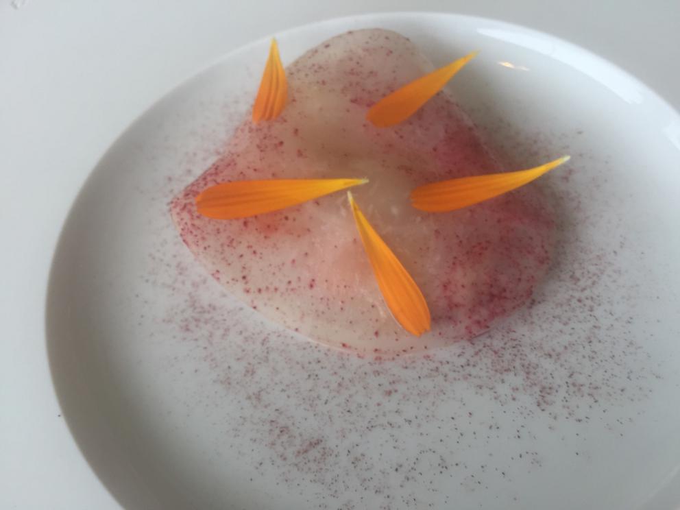 Galleria fotografica






Il menu degustazione Carte Blanche del Mirazur si apre con 8 piccoli assaggi che si possono gustare al piano inferiore, quello della cucina. Assaggio #1: Carota cotta nella calce viva con succo di carota e coriandolo 









Assaggio #2: Barbabietola con formaggio di capra









Assaggio #3: Foglie dell'orto (nel nostro caso mostarda, mizuna, tarassaco, rucola...) da intingere in un piattino di crema artigianale di Cuneo









Assaggio #4: Alici con limone confit









Assaggio #5: Macaron di funghi shiitake con sanguinaccio e mela verde









Assaggio #6: Grissini di scorzanera e guanciale









Assaggio #7: "Lumache" di cavolo rapa ripene di crema di prezzemolo e cipresso









Assaggio #8: Pelle di pollo con interiora e consommé di pollo e miso bianco. Finite le "tapa", si passa al piano di sopra









Il pane arriva assieme a un'ode di Pablo Neruda









Ostrica Gillardeau con crema di scalogno e pera williams






